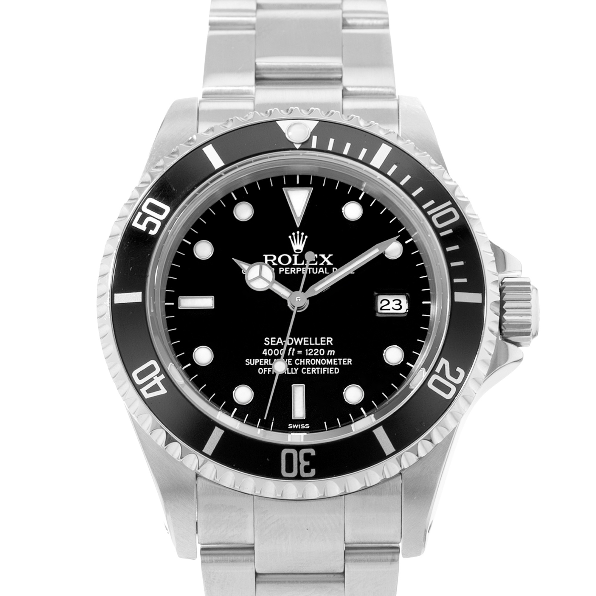 Rolex Sea-Dweller 4000 16600 40mm Black Steel Aluminum Mens Watch Papers 1999 thumbnail 1