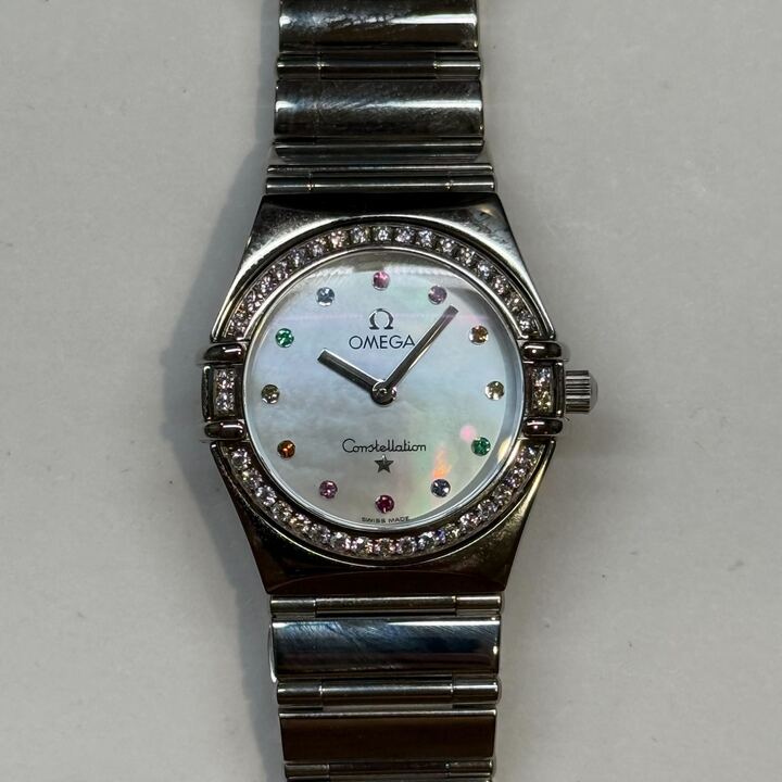 Omega Constellation 1475.79.00 25mm MOP Diamond Steel Ladies Watch Box & Card thumbnail 1