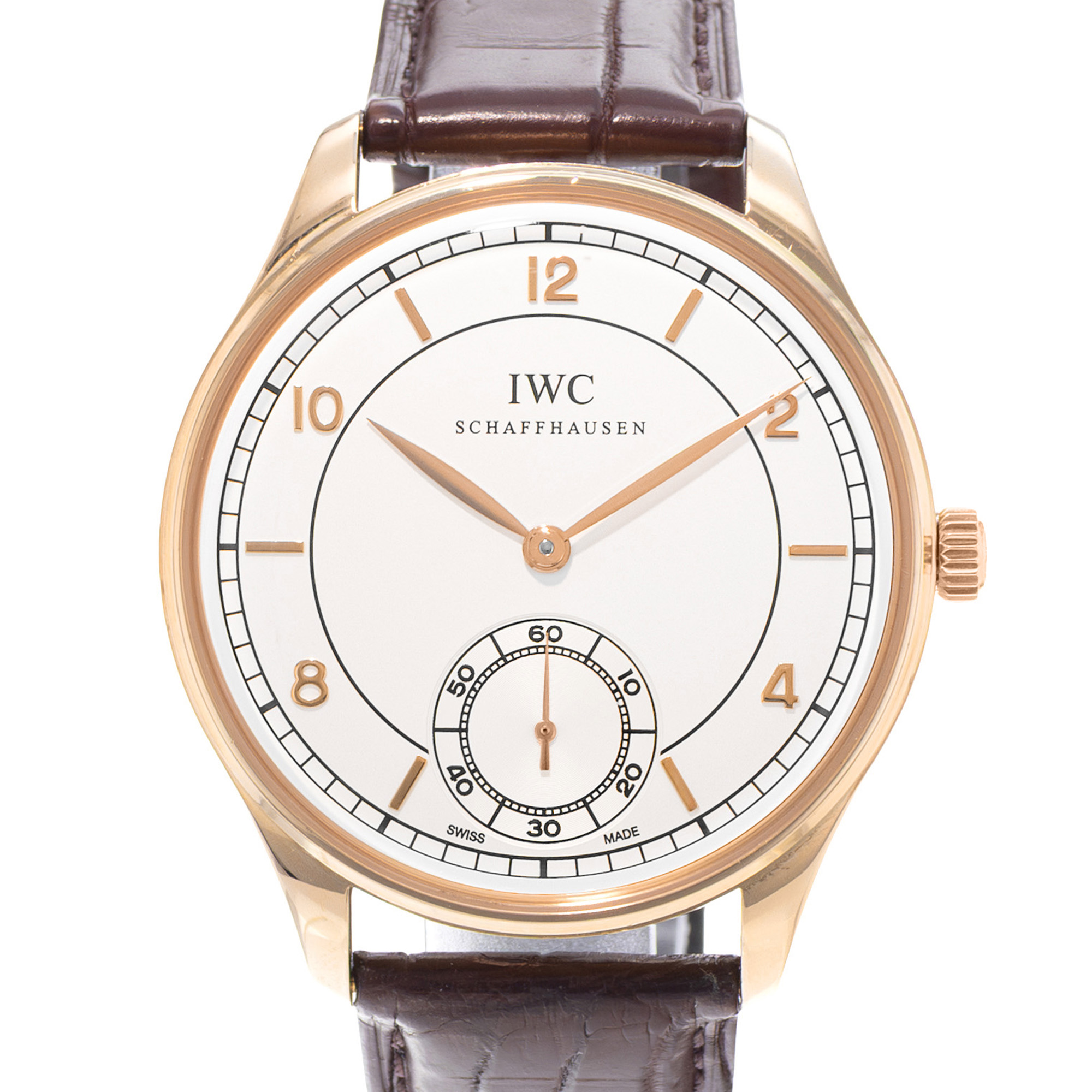 IWC Portuguese Hand-Wound IW544503 44mm Vintage 18k Rose Gold Mens Watch 2009 thumbnail 1