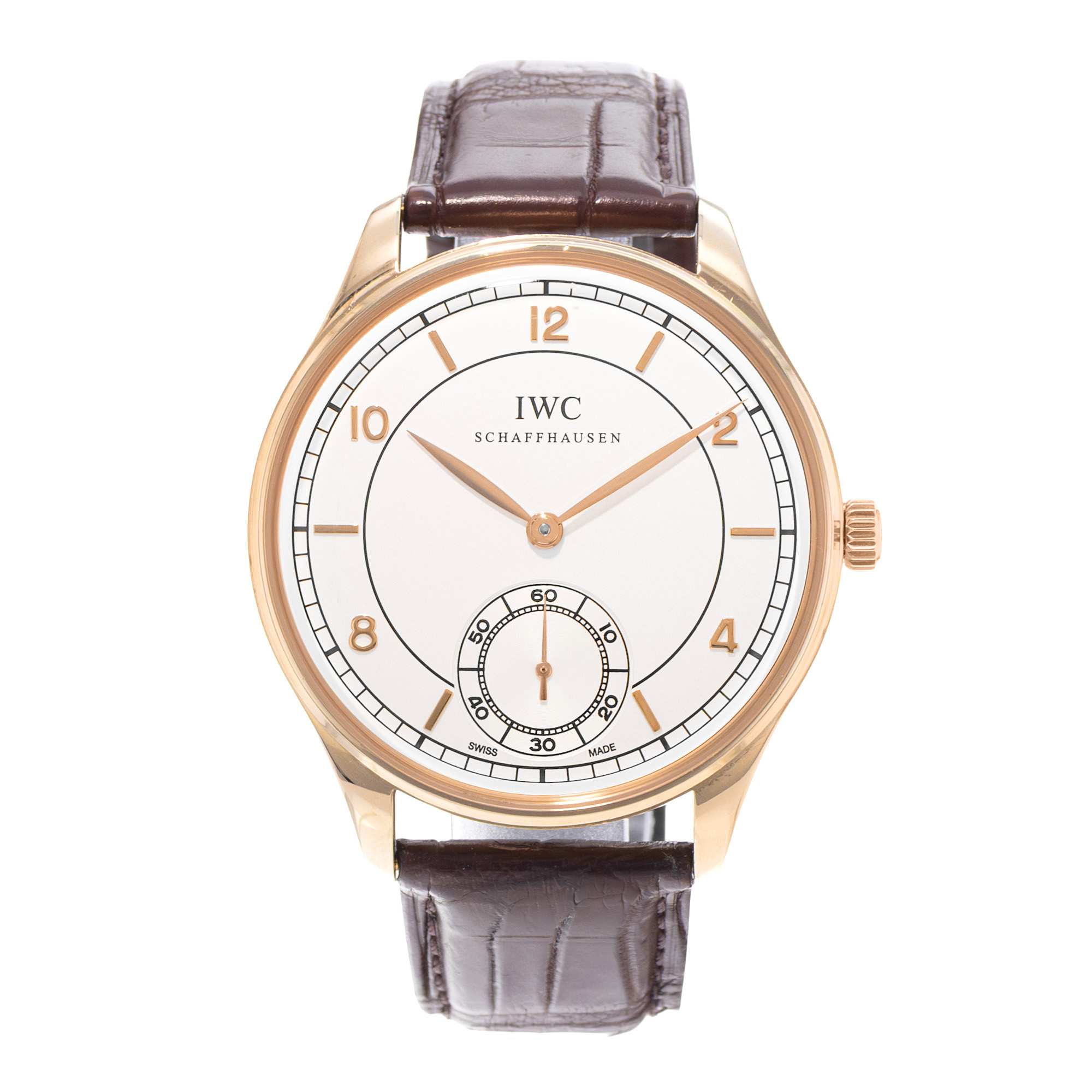 IWC Portuguese Hand-Wound IW544503 44mm Vintage 18k Rose Gold Mens Watch 2009 thumbnail 2