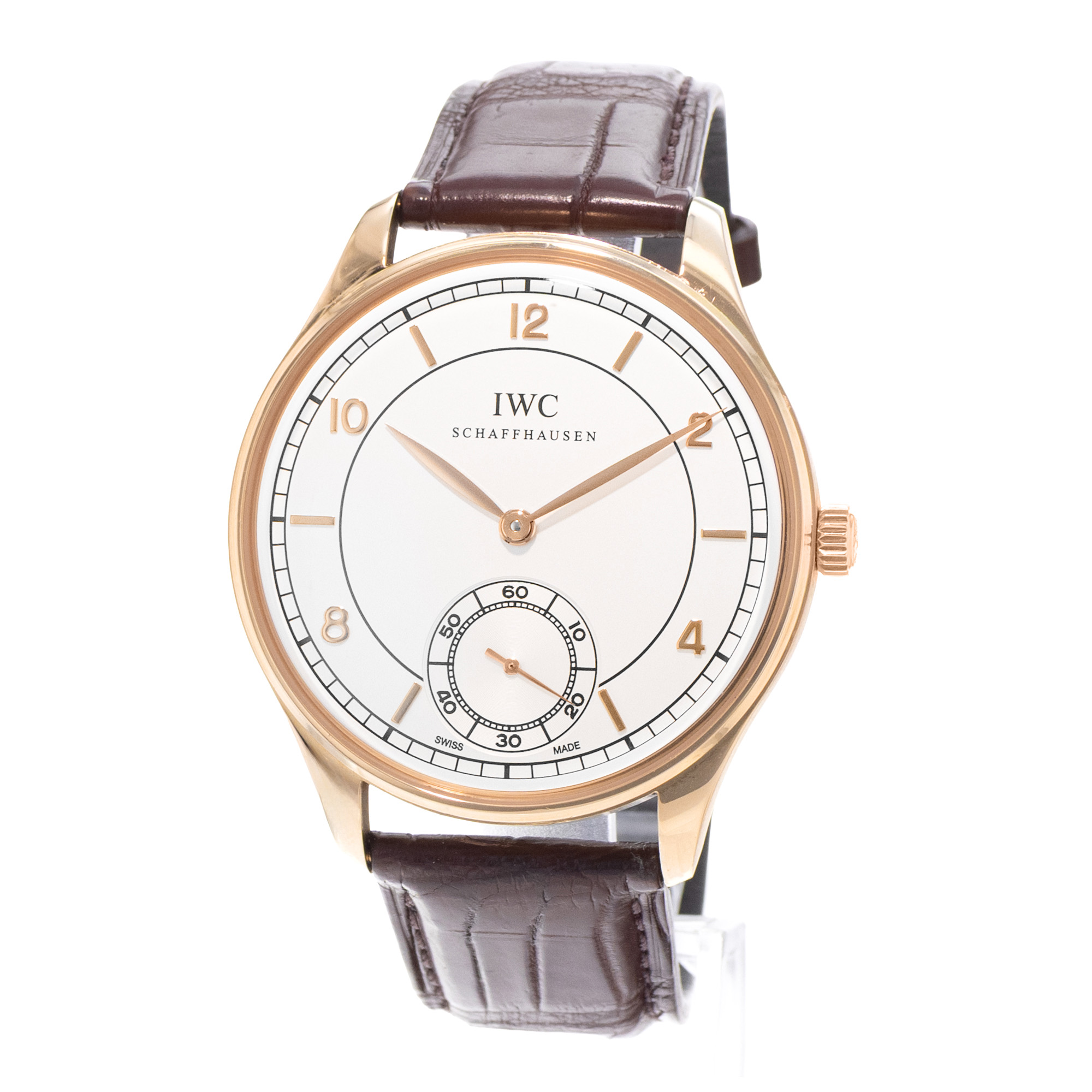 IWC Portuguese Hand-Wound IW544503 44mm Vintage 18k Rose Gold Mens Watch 2009 thumbnail 3