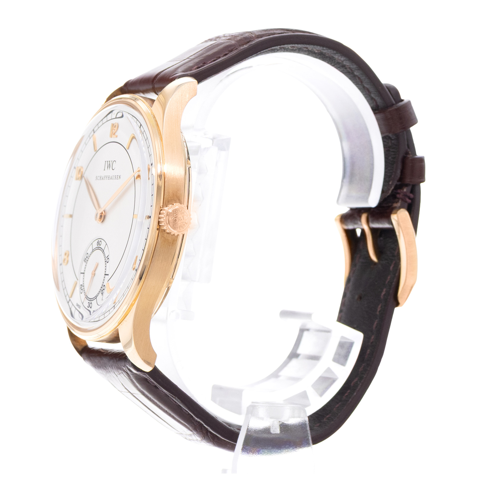 IWC Portuguese Hand-Wound IW544503 44mm Vintage 18k Rose Gold Mens Watch 2009 thumbnail 4