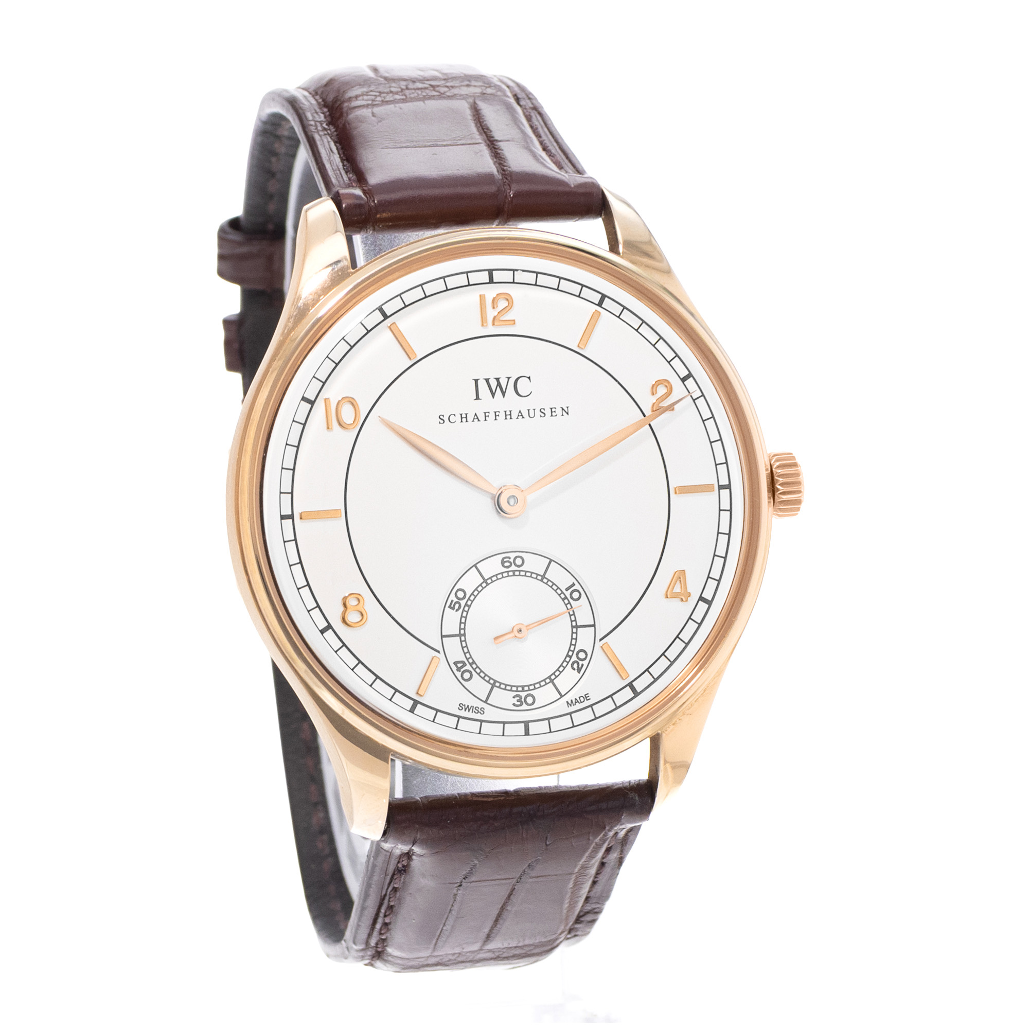 IWC Portuguese Hand-Wound IW544503 44mm Vintage 18k Rose Gold Mens Watch 2009 thumbnail 6