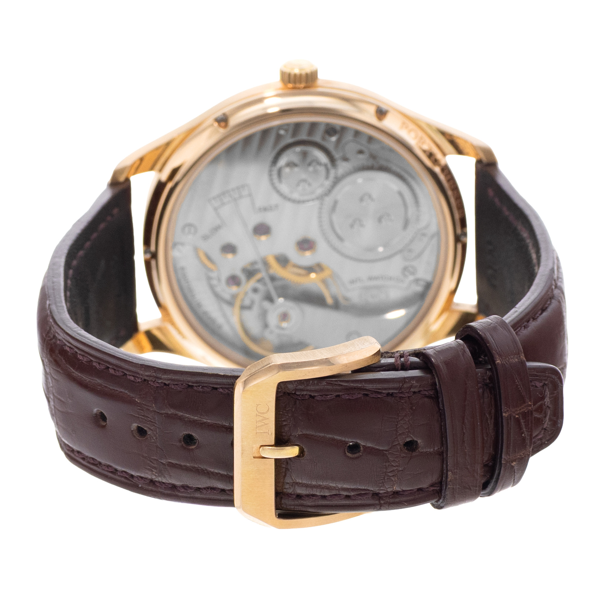 IWC Portuguese Hand-Wound IW544503 44mm Vintage 18k Rose Gold Mens Watch 2009 thumbnail 7