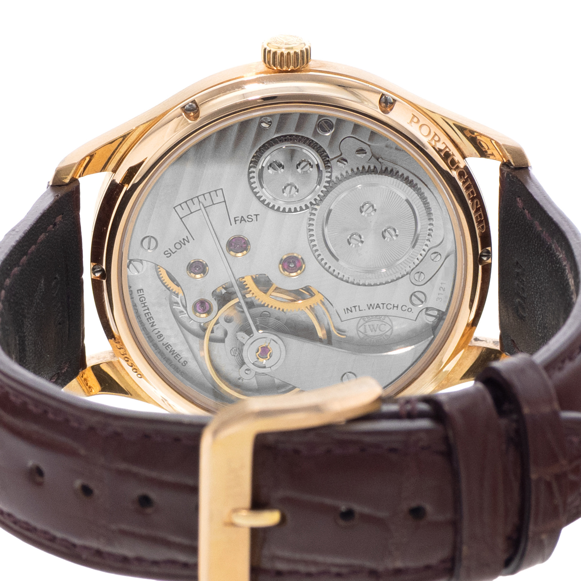 IWC Portuguese Hand-Wound IW544503 44mm Vintage 18k Rose Gold Mens Watch 2009 thumbnail 8