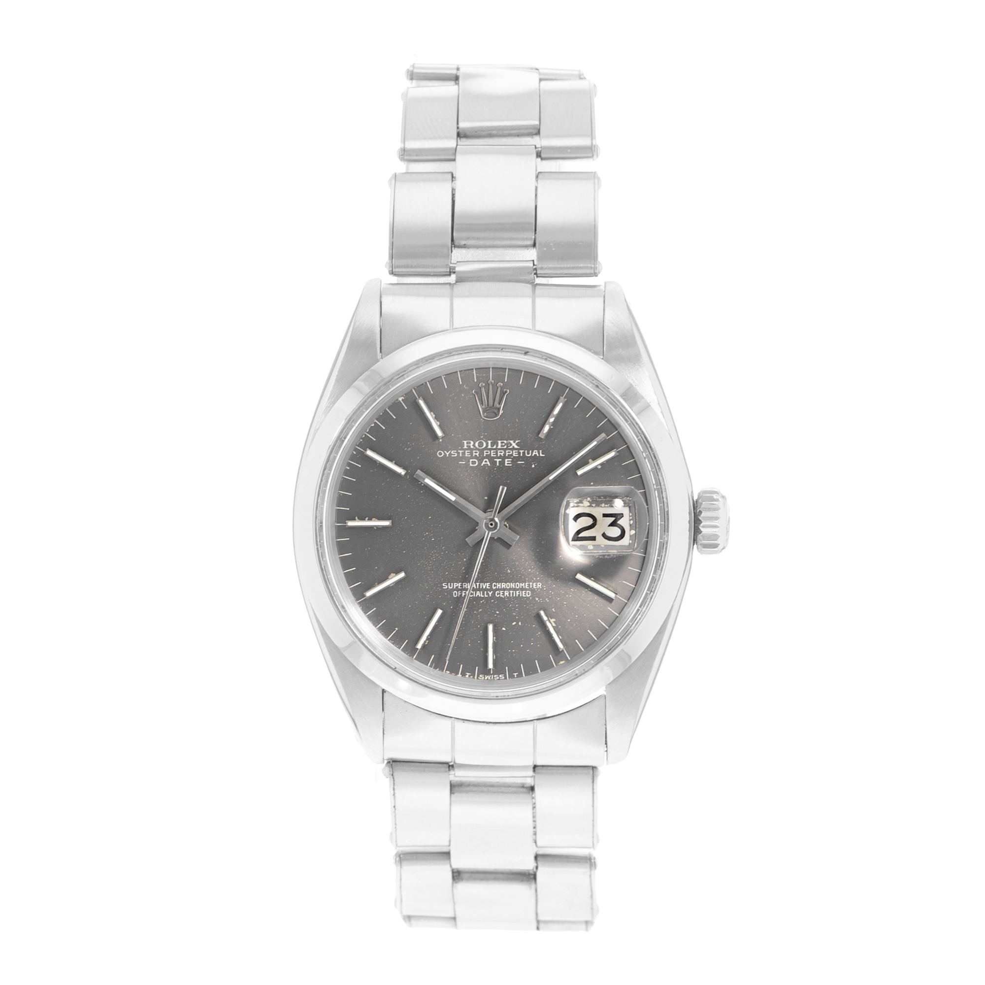 Rolex Oyster Perpetual Date 34 1500 Vintage Grey Index Steel Oyster Mens Watch thumbnail 2