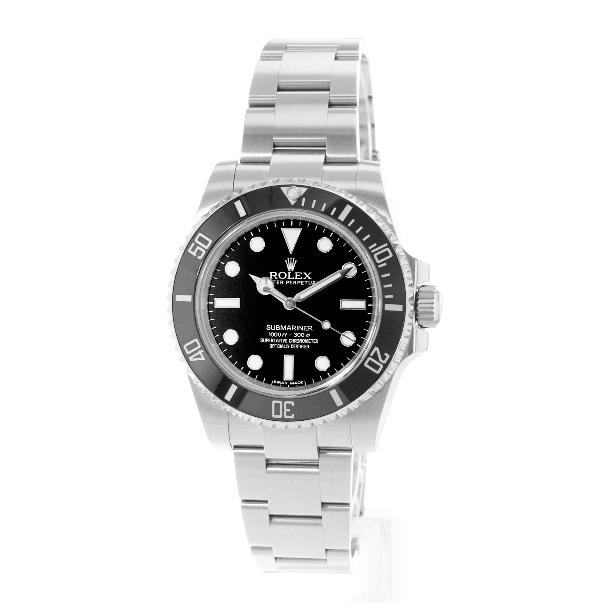 Rolex Submariner No Date 114060 Black Dial Steel Ceramic Mens Watch Card 2013 thumbnail 4