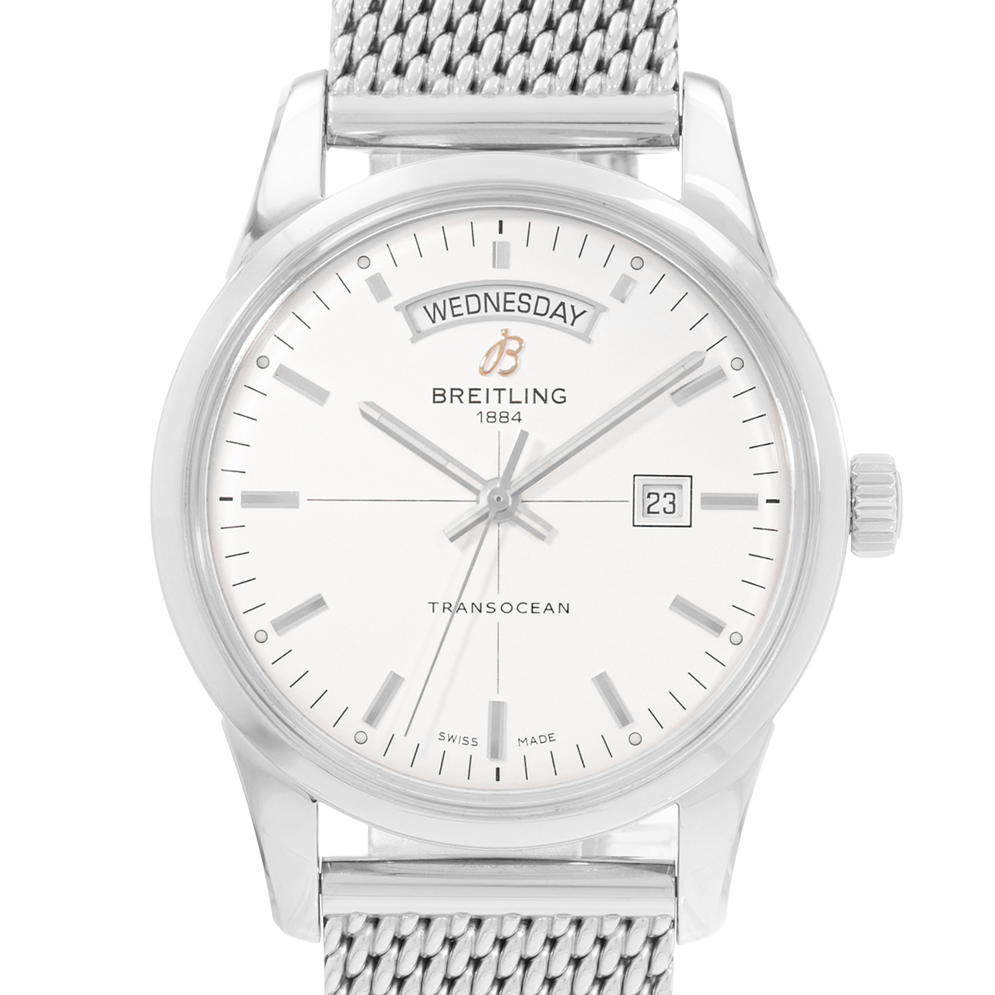 Breitling Transocean A45310/A51G51KBD 43mm Silver Dial Steel Mens Box Papers thumbnail 1
