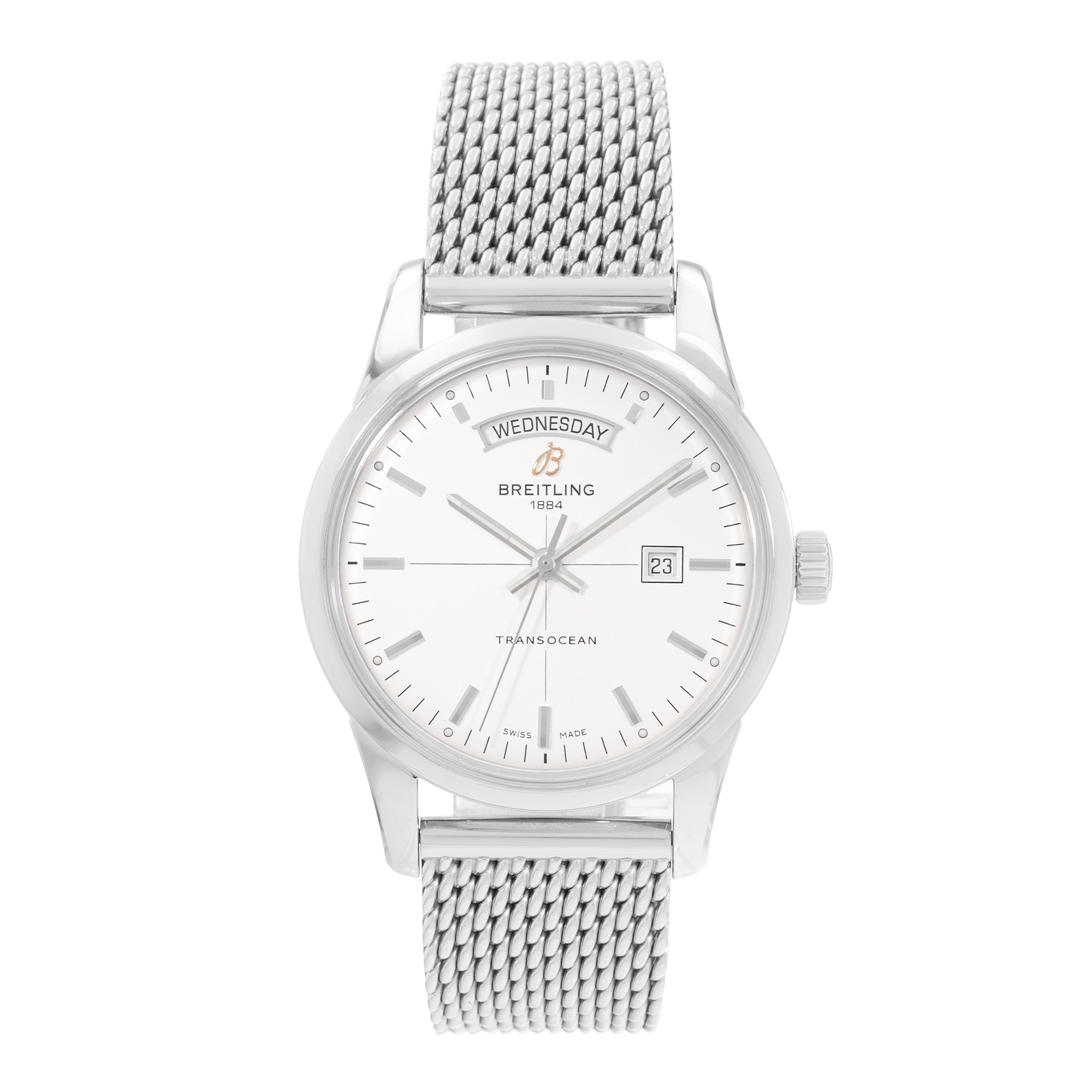 Breitling Transocean A45310/A51G51KBD 43mm Silver Dial Steel Mens Box Papers thumbnail 2
