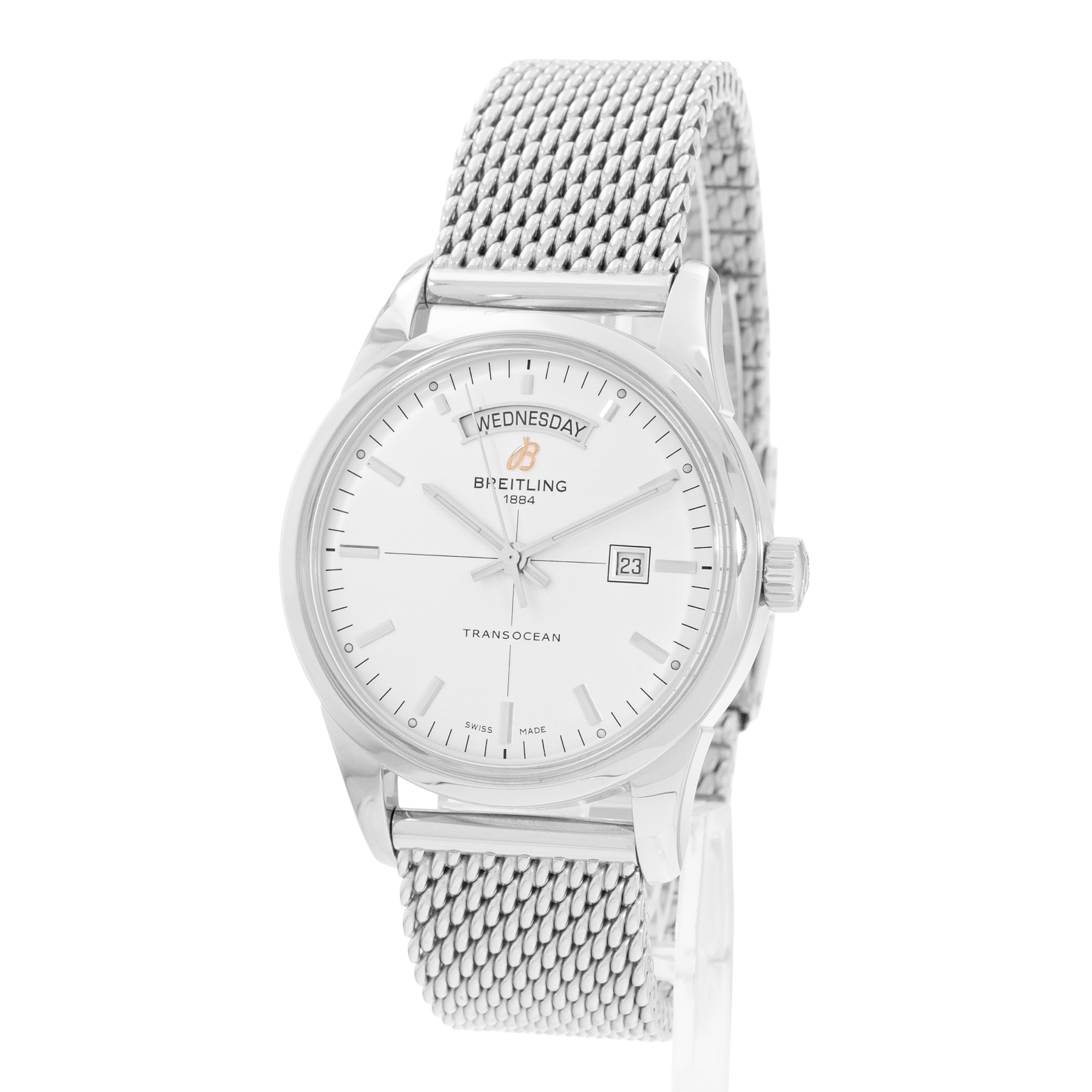 Breitling Transocean A45310/A51G51KBD 43mm Silver Dial Steel Mens Box Papers thumbnail 4