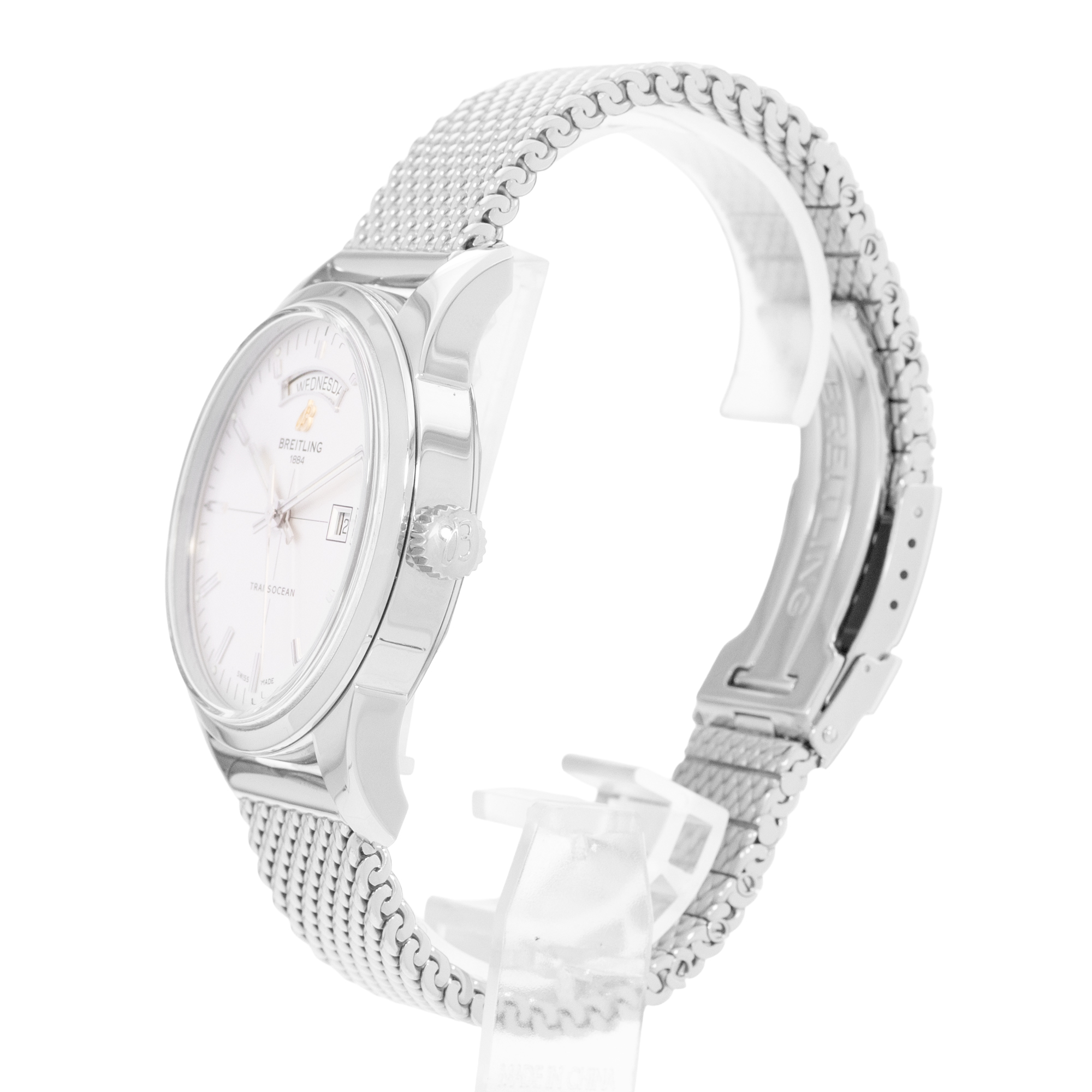 Breitling Transocean A45310/A51G51KBD 43mm Silver Dial Steel Mens Box Papers thumbnail 5