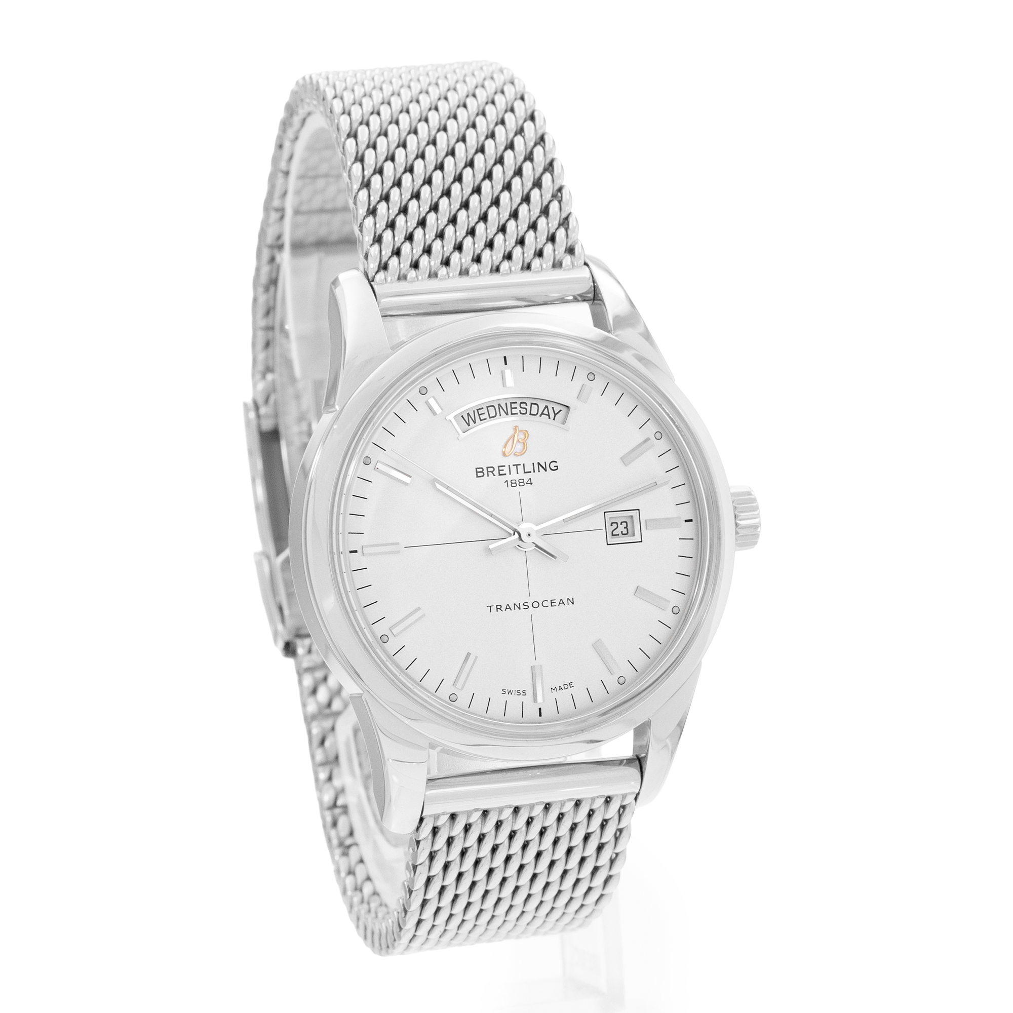 Breitling Transocean A45310/A51G51KBD 43mm Silver Dial Steel Mens Box Papers thumbnail 7