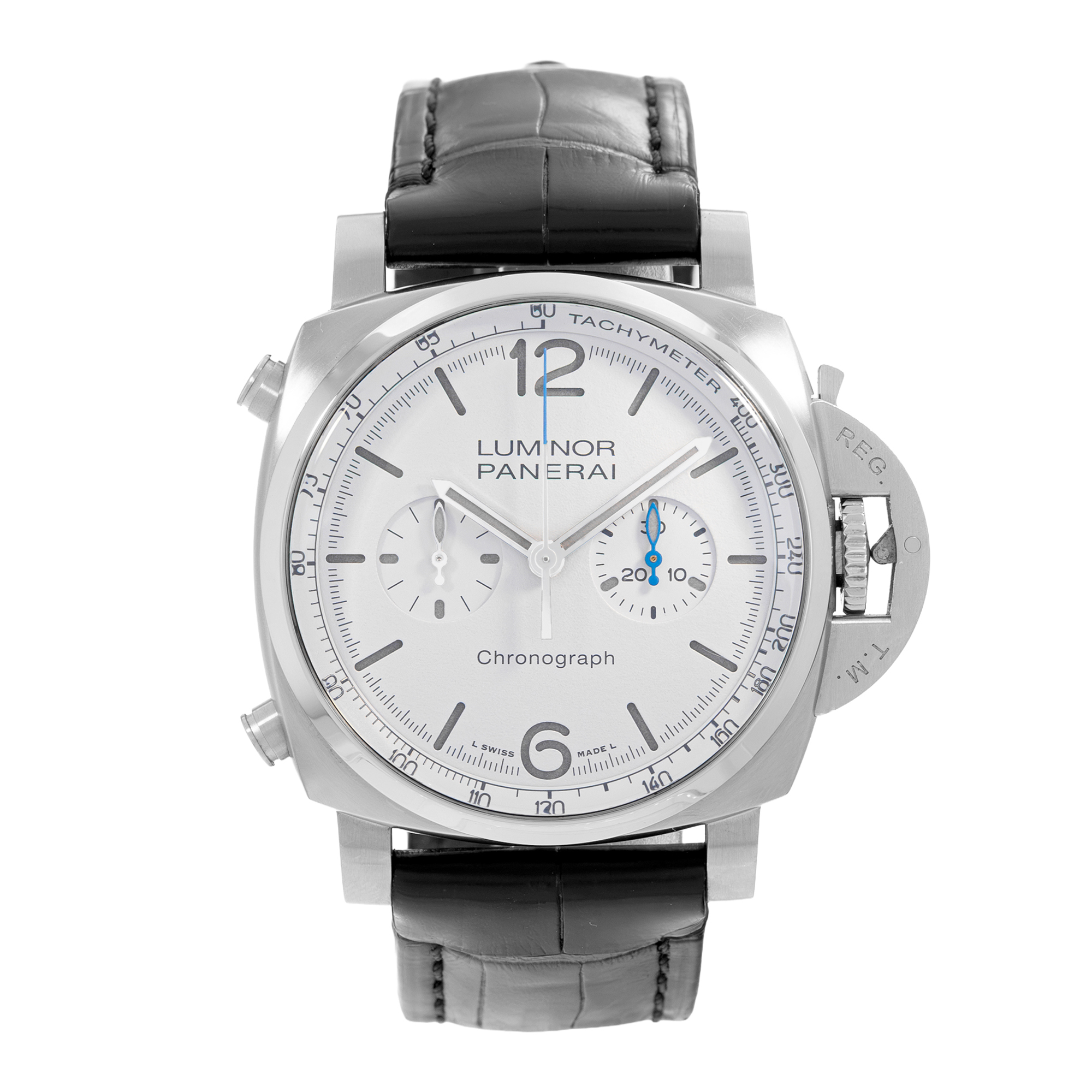 Panerai Luminor Chrono PAM01218 44MM Silver Steel Mens Watch Box thumbnail 2