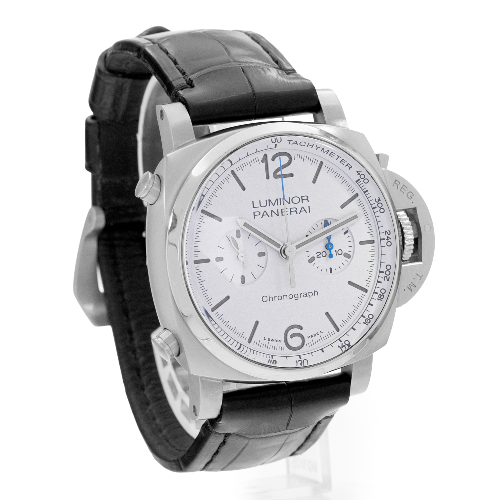 Panerai Luminor Chrono PAM01218 44MM Silver Steel Mens Watch Box thumbnail 6
