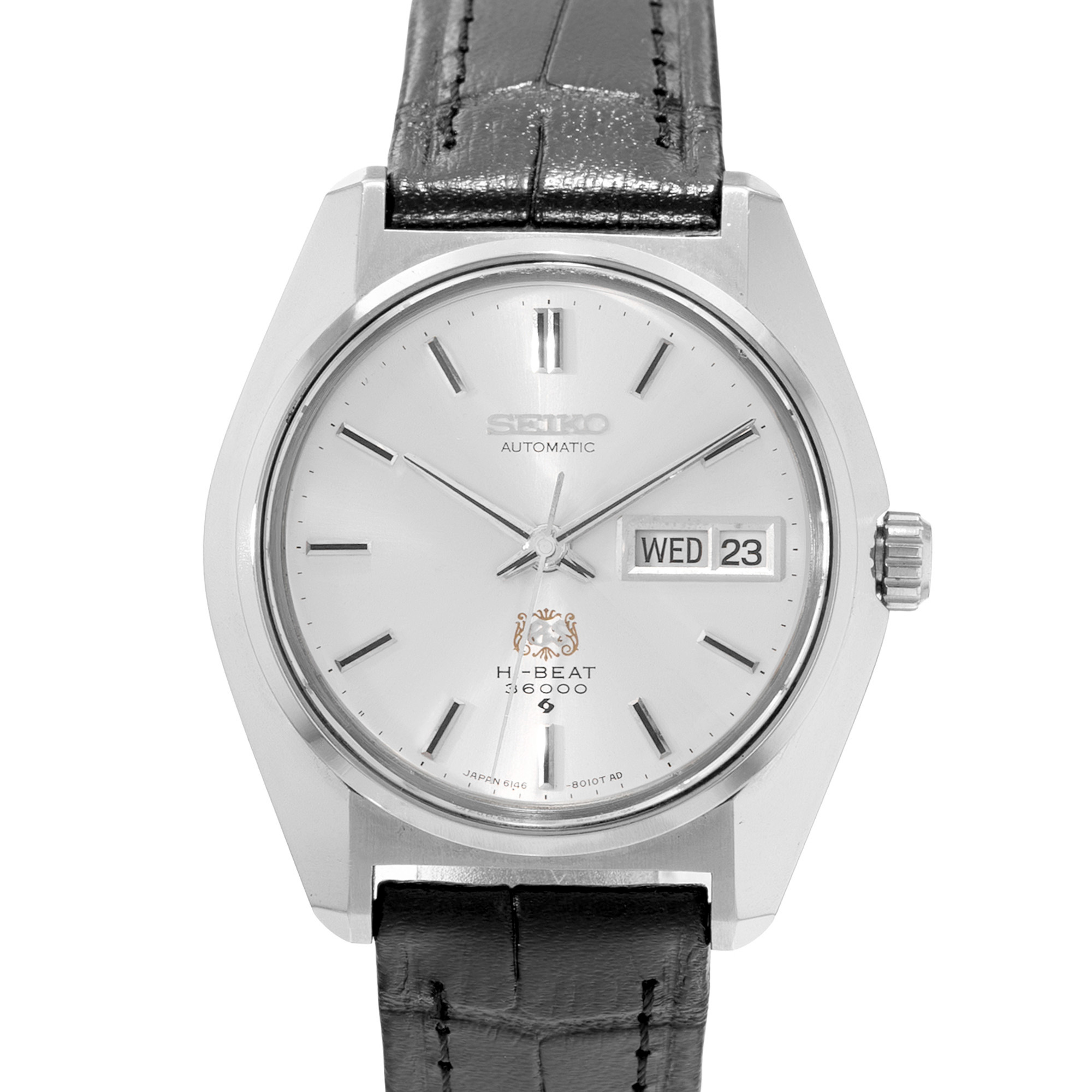 Grand Seiko Arabesque 6146-8010 36mm Silver Dial Steel Mens Watch Box Papers thumbnail 1