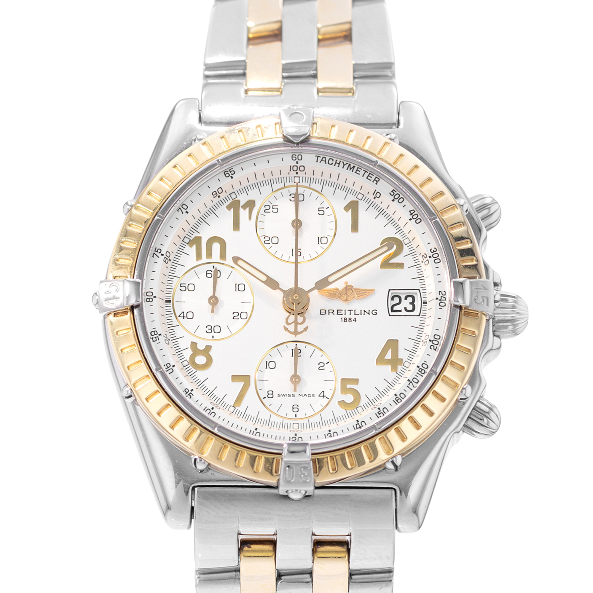 Breitling Chronomat D13050.1 40mm Silver Arabic Steel Yellow Gold Mens Watch thumbnail 1