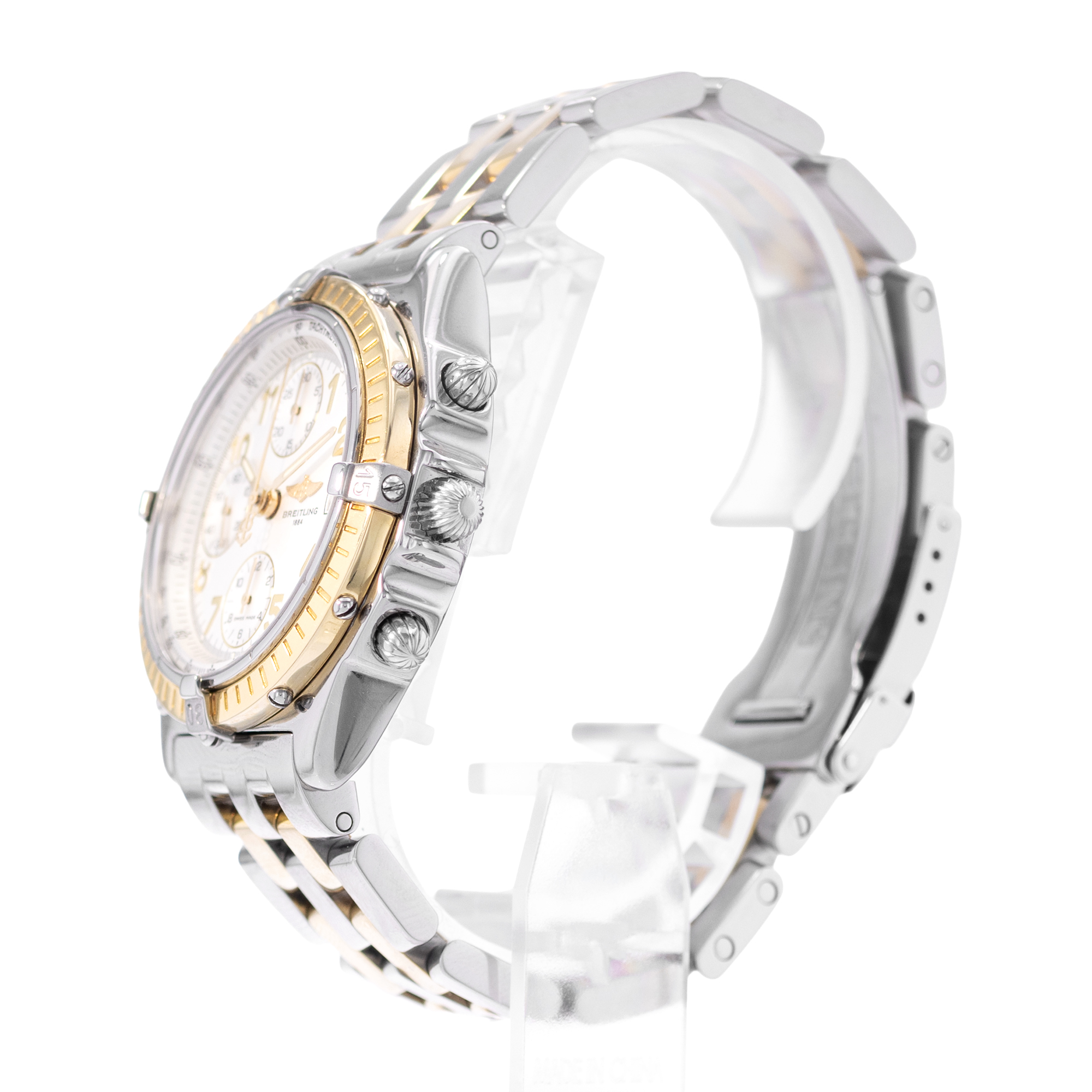 Breitling Chronomat D13050.1 40mm Silver Arabic Steel Yellow Gold Mens Watch thumbnail 4