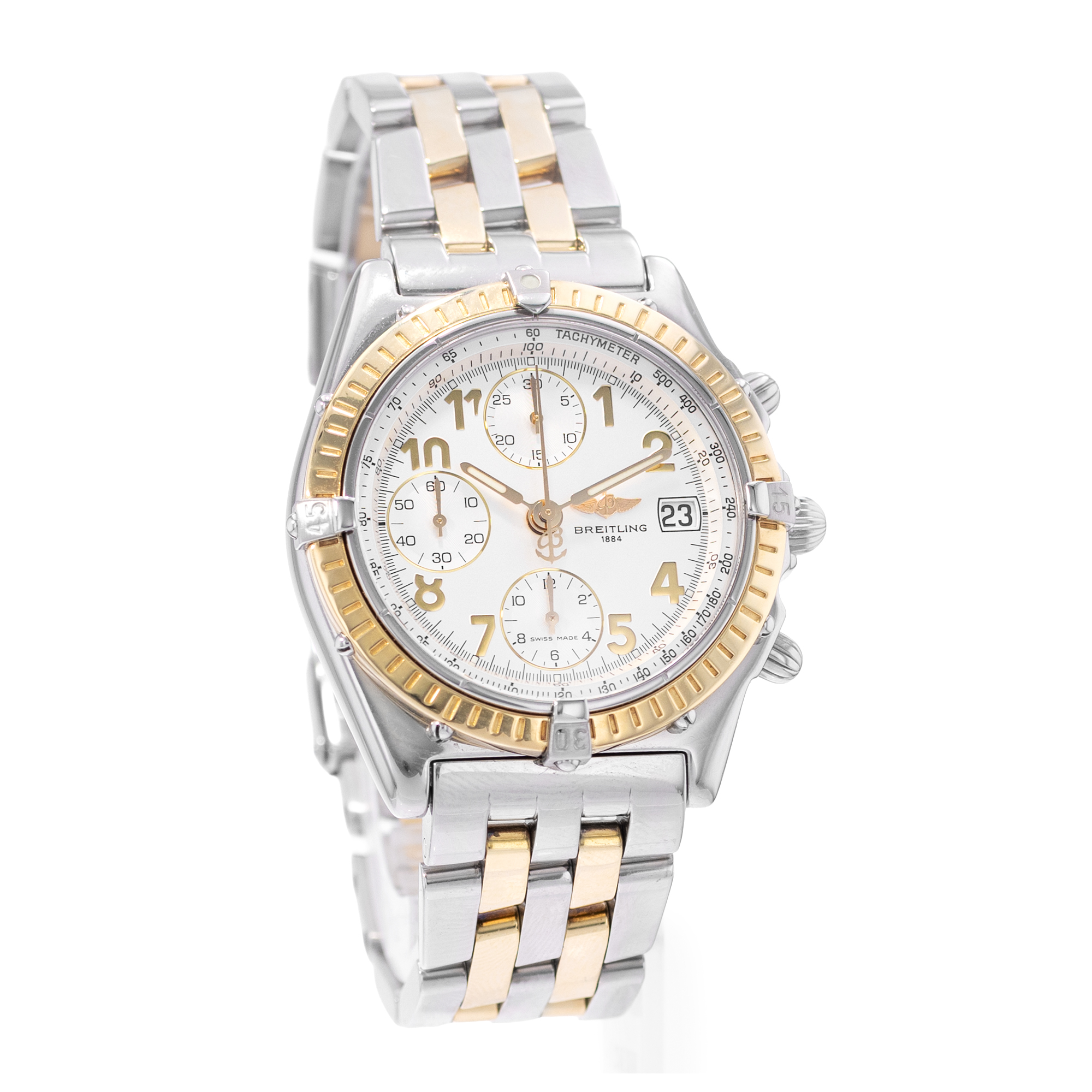 Breitling Chronomat D13050.1 40mm Silver Arabic Steel Yellow Gold Mens Watch thumbnail 6
