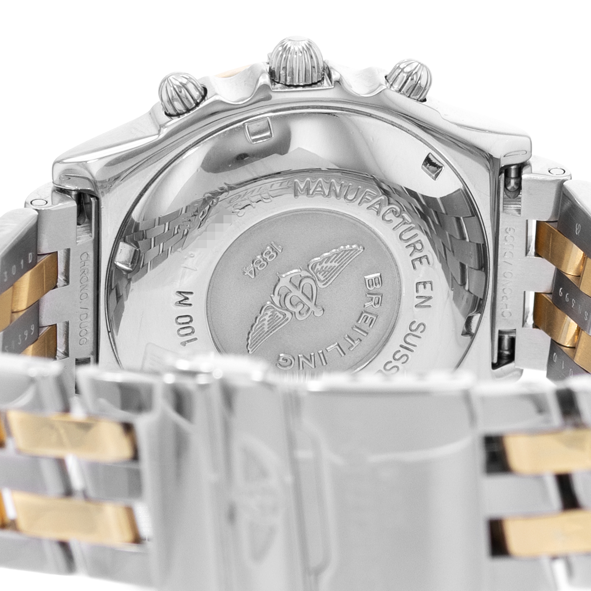 Breitling Chronomat D13050.1 40mm Silver Arabic Steel Yellow Gold Mens Watch thumbnail 8