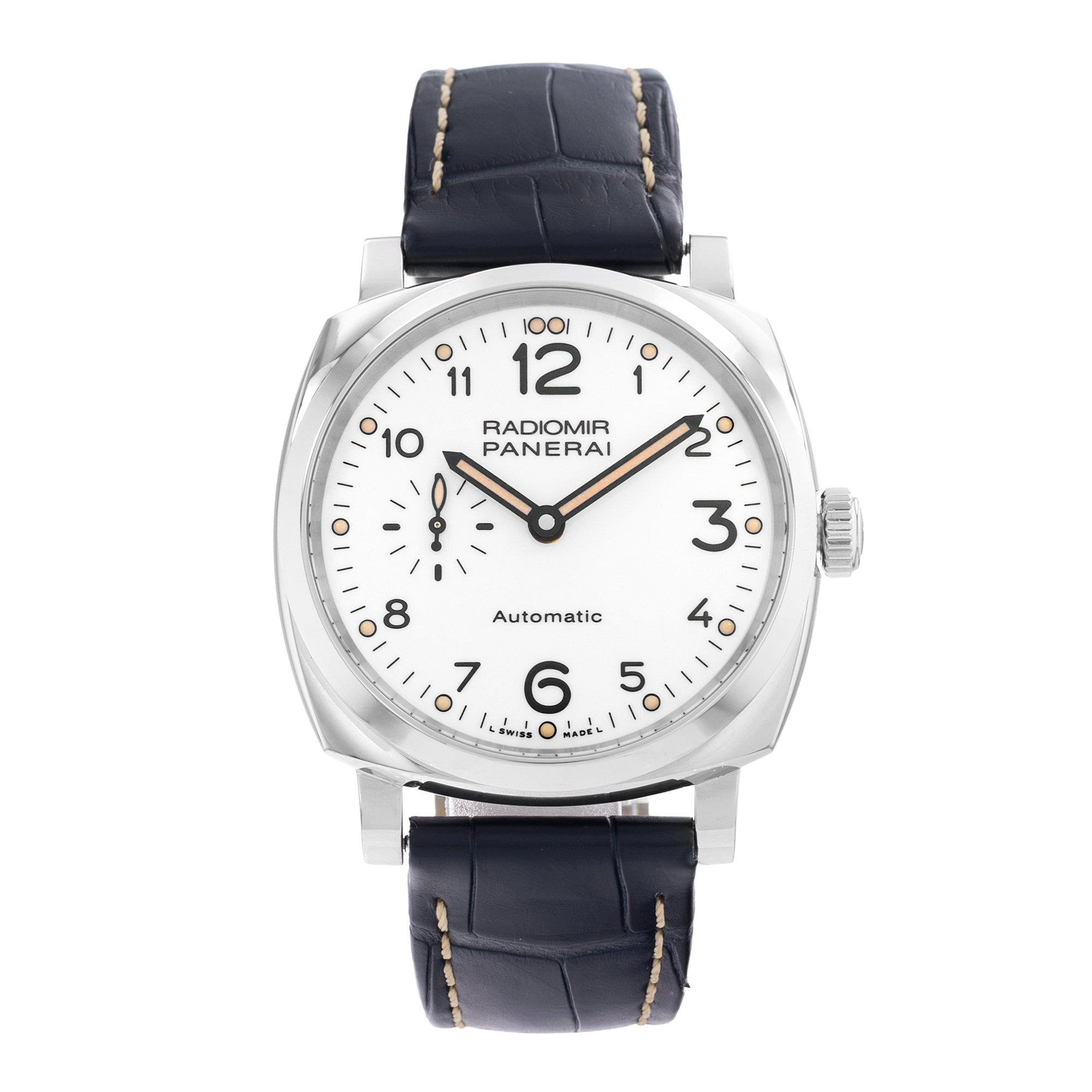 Panerai Radiomir PAM00655 42mm White Arabic Dial Steel Mens Watch Box Card thumbnail 2