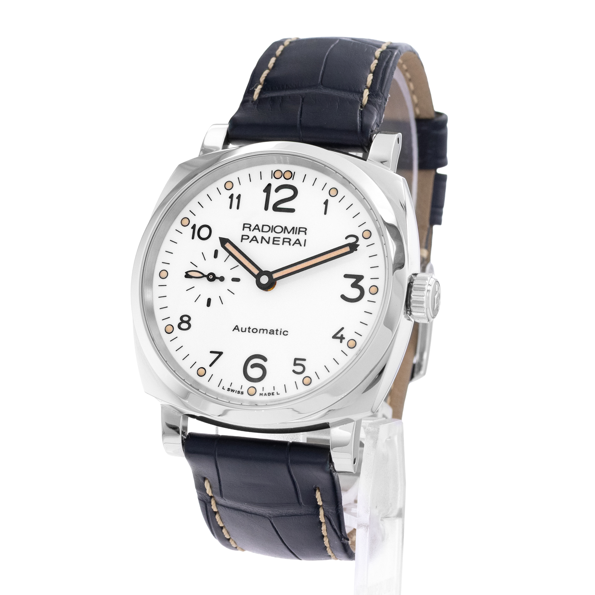 Panerai Radiomir PAM00655 42mm White Arabic Dial Steel Mens Watch Box Card thumbnail 4