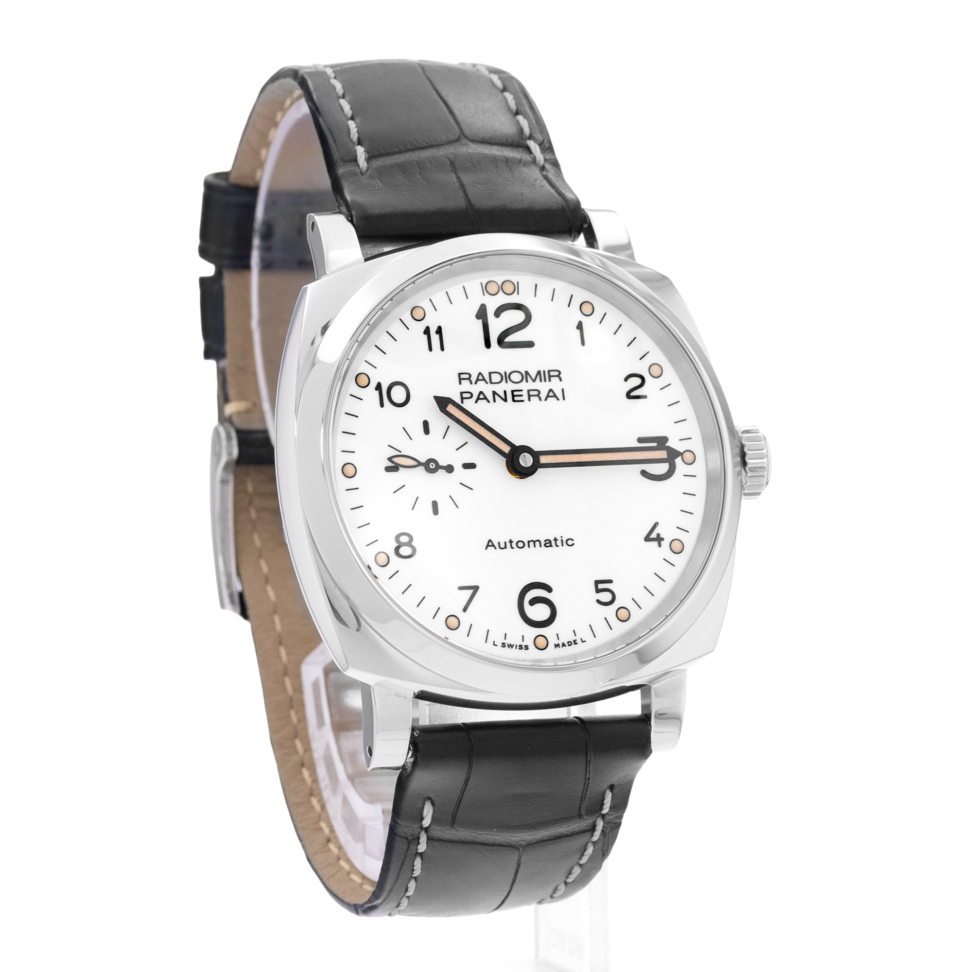 Panerai Radiomir PAM00655 42mm White Arabic Dial Steel Mens Watch Box Card thumbnail 7