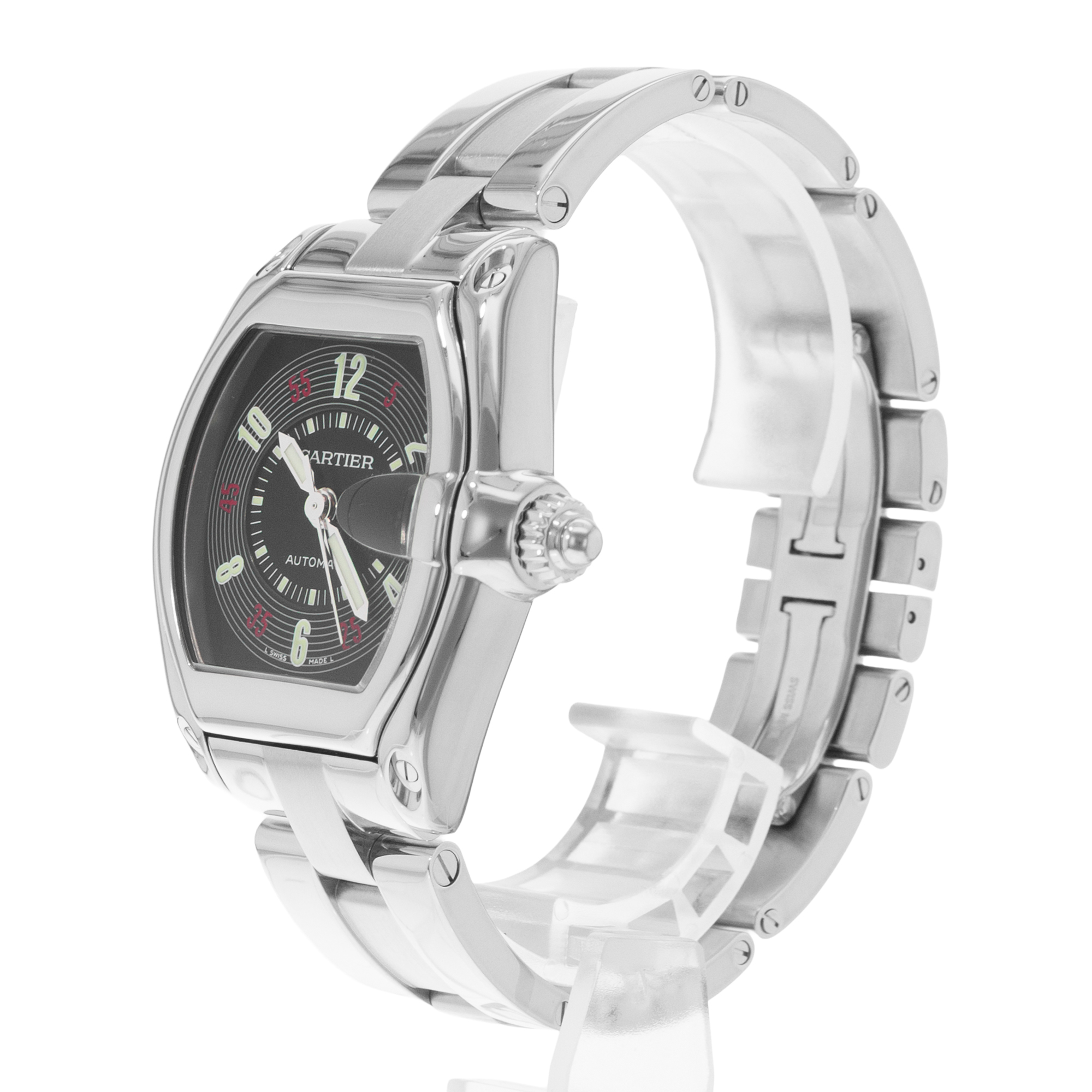 Cartier Roadster W62002V3 2510 38mm Black Arabic Steel Automatic Mens Watch thumbnail 4