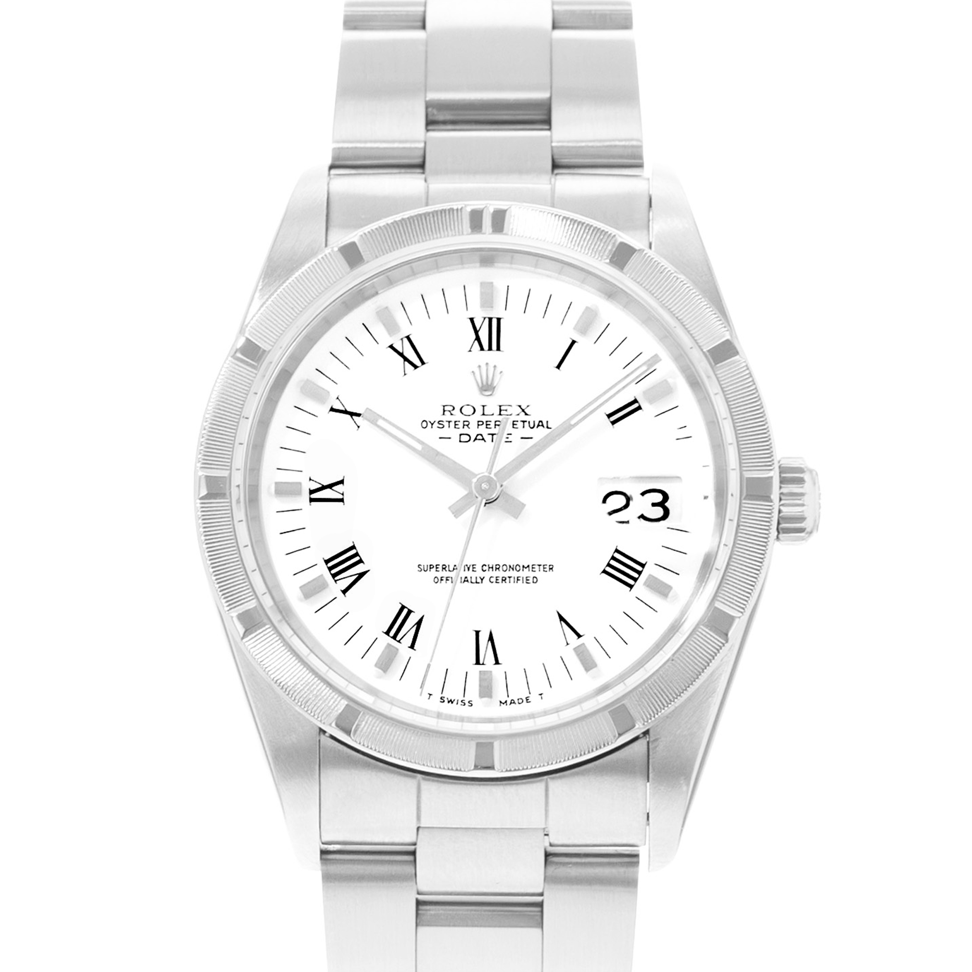 Rolex Oyster Perpetual 34 15210 White Roman Dial Steel Automatic Mens Watch thumbnail 1