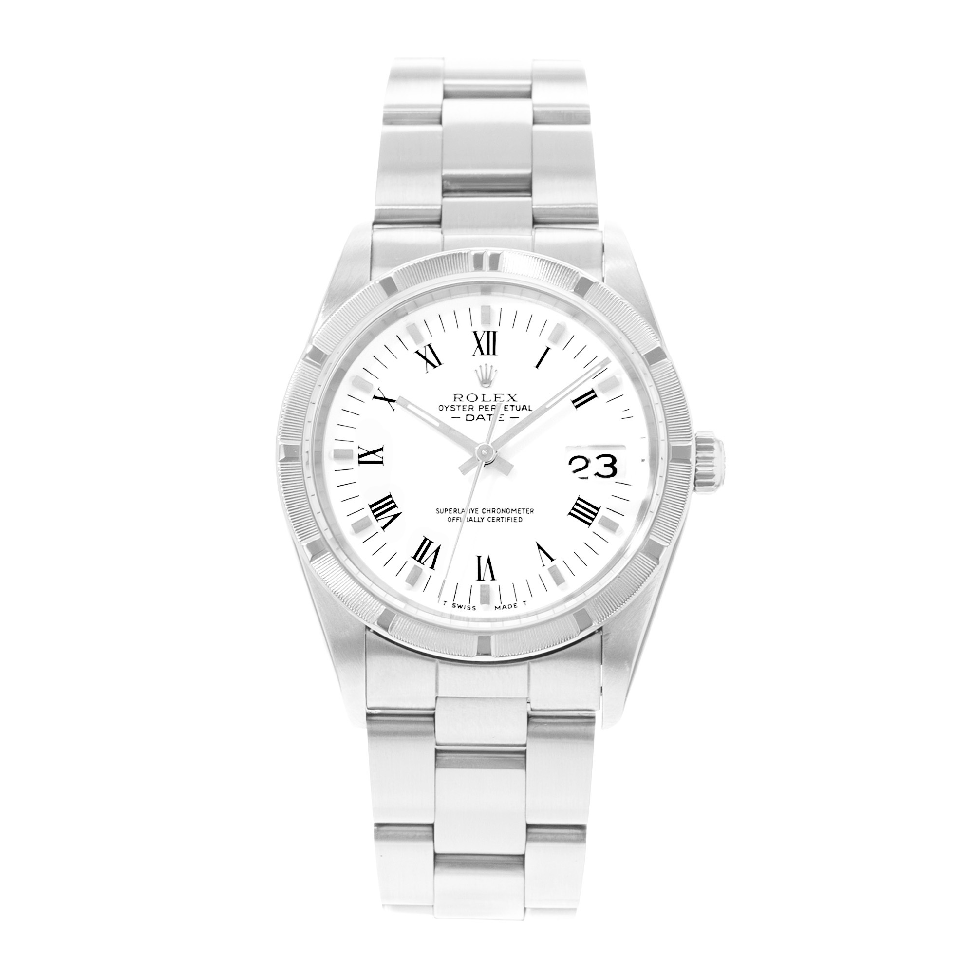 Rolex Oyster Perpetual 34 15210 White Roman Dial Steel Automatic Mens Watch thumbnail 2