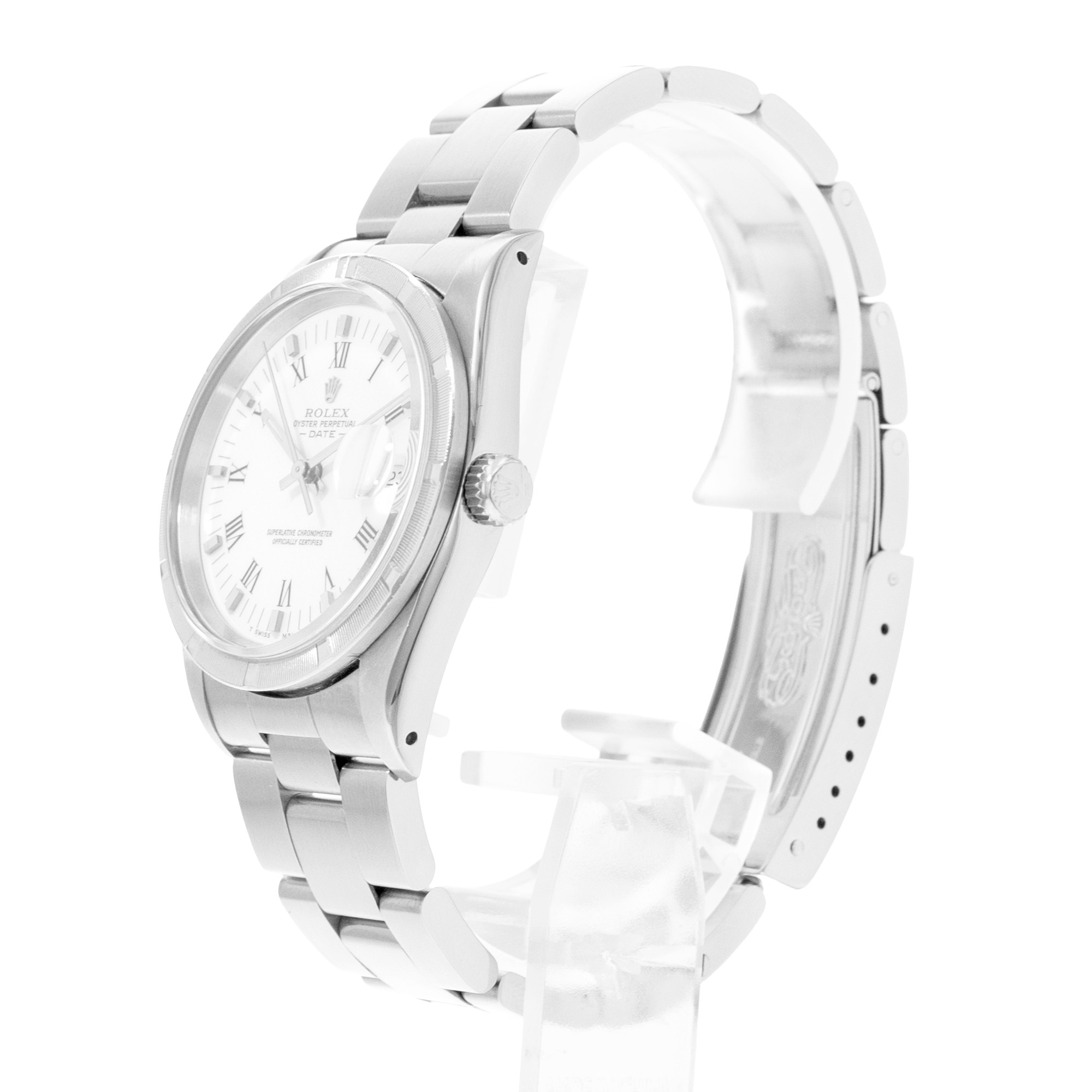 Rolex Oyster Perpetual 34 15210 White Roman Dial Steel Automatic Mens Watch thumbnail 4