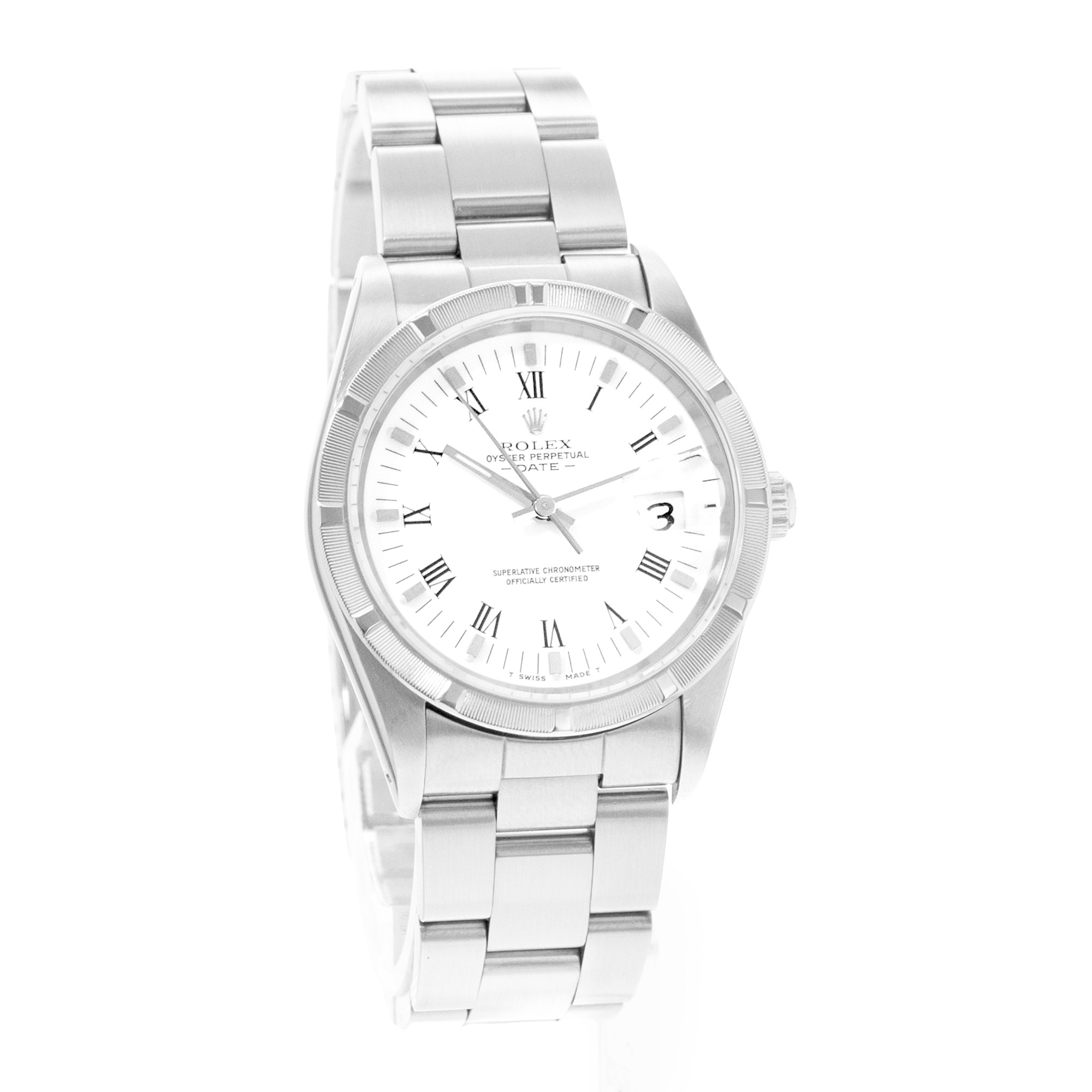 Rolex Oyster Perpetual 34 15210 White Roman Dial Steel Automatic Mens Watch thumbnail 6