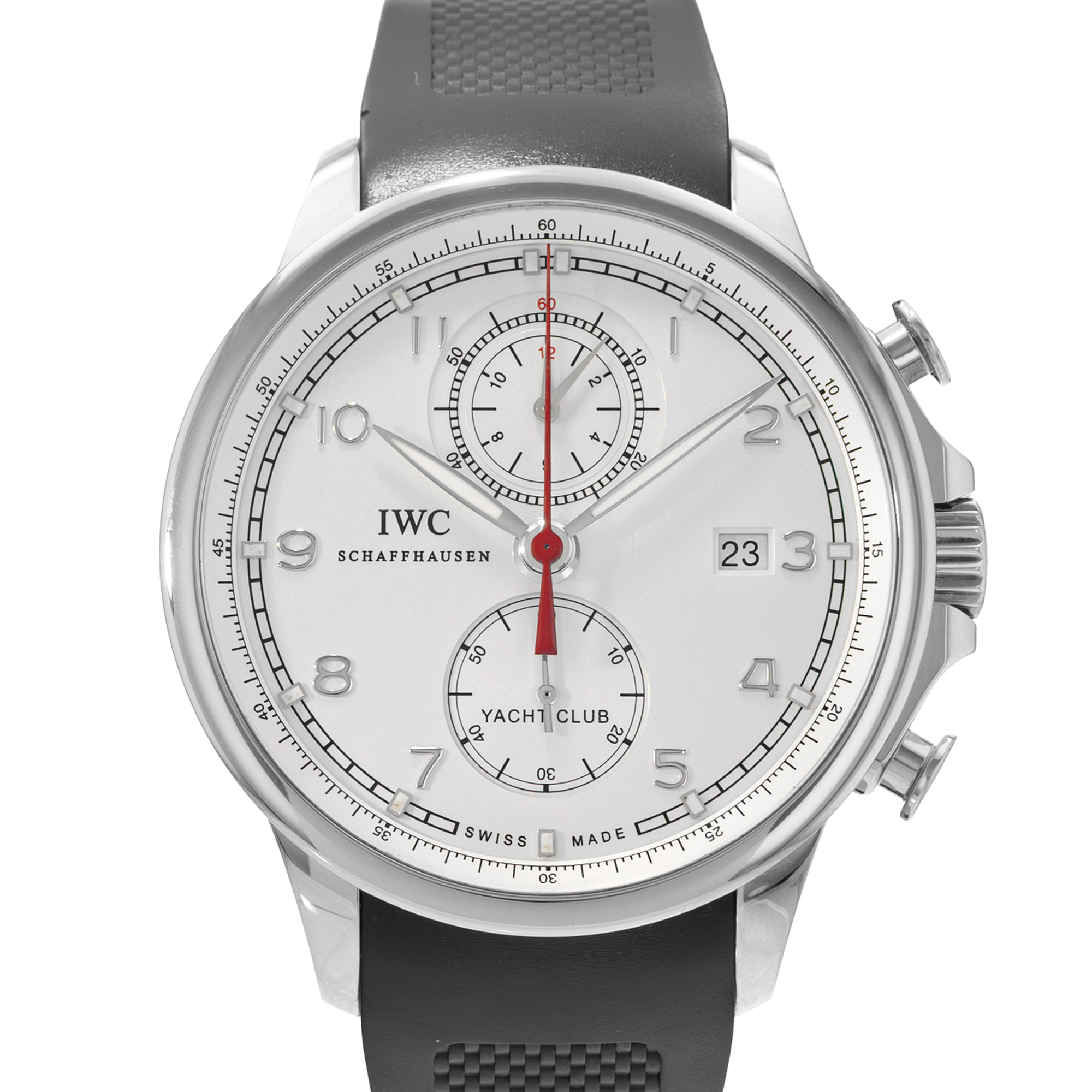 IWC Portuguese Yacht Club Chronograph IW390211 45mm Silver Dial Steel Box Papers thumbnail 1
