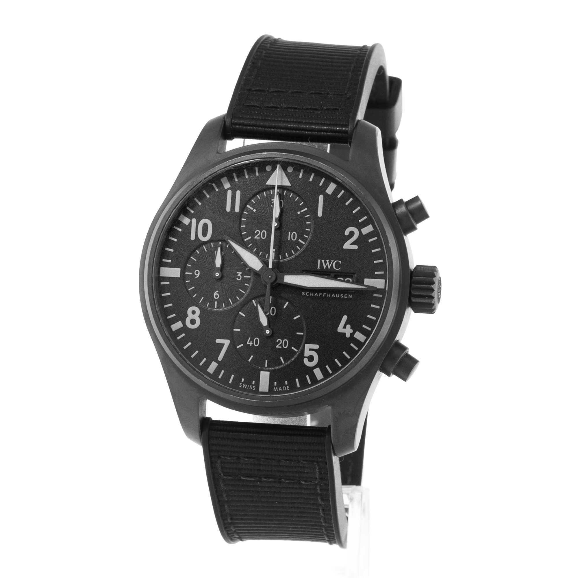 IWC Chronograph Top Gun IW388106 41mm Black Arabic Dial Ceramic Mens Watch thumbnail 4