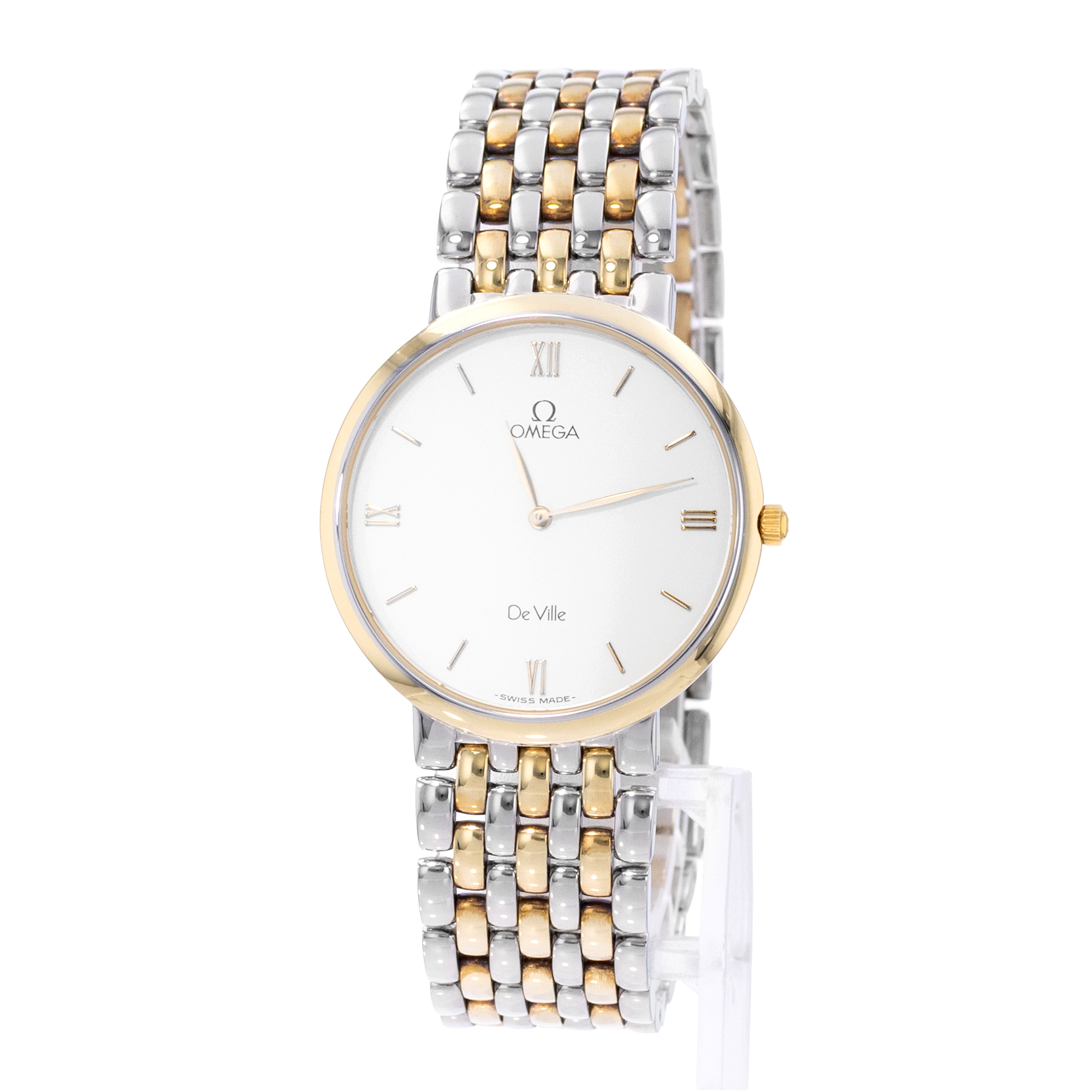 Omega De Ville 395.2378 32mm White Roman Dial Steel Yellow Gold Mens Watch thumbnail 3