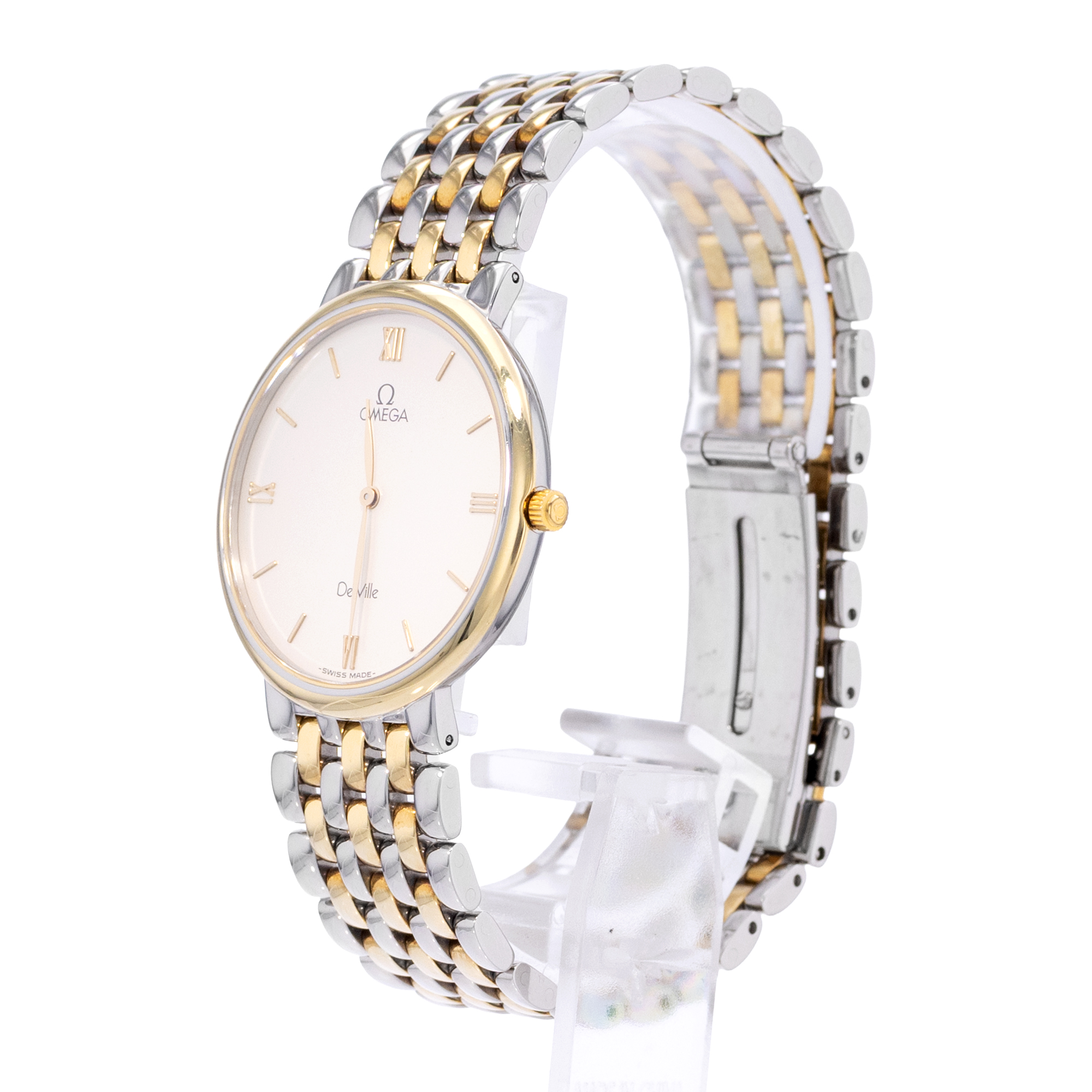 Omega De Ville 395.2378 32mm White Roman Dial Steel Yellow Gold Mens Watch thumbnail 4