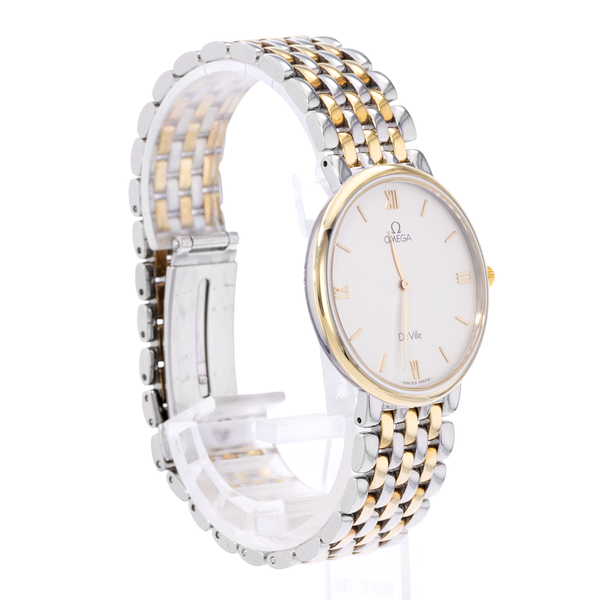 Omega De Ville 395.2378 32mm White Roman Dial Steel Yellow Gold Mens Watch thumbnail 5