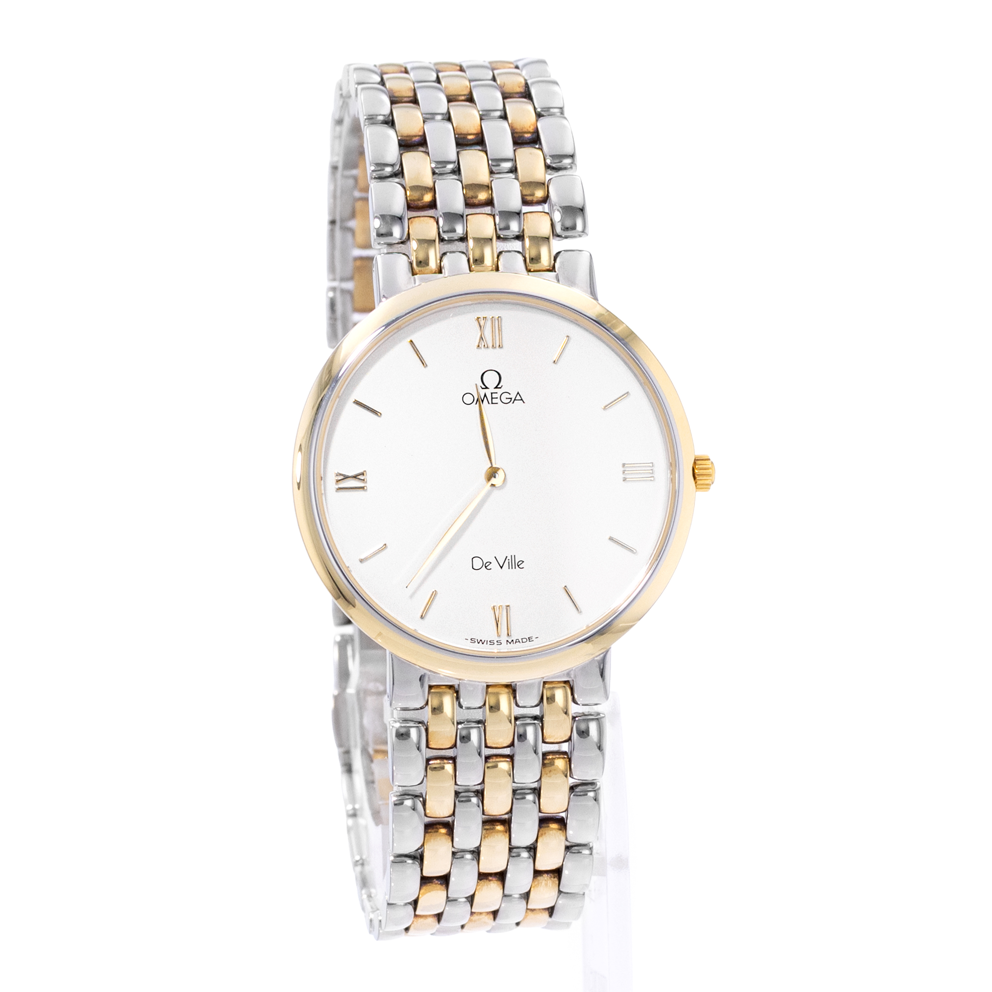 Omega De Ville 395.2378 32mm White Roman Dial Steel Yellow Gold Mens Watch thumbnail 6