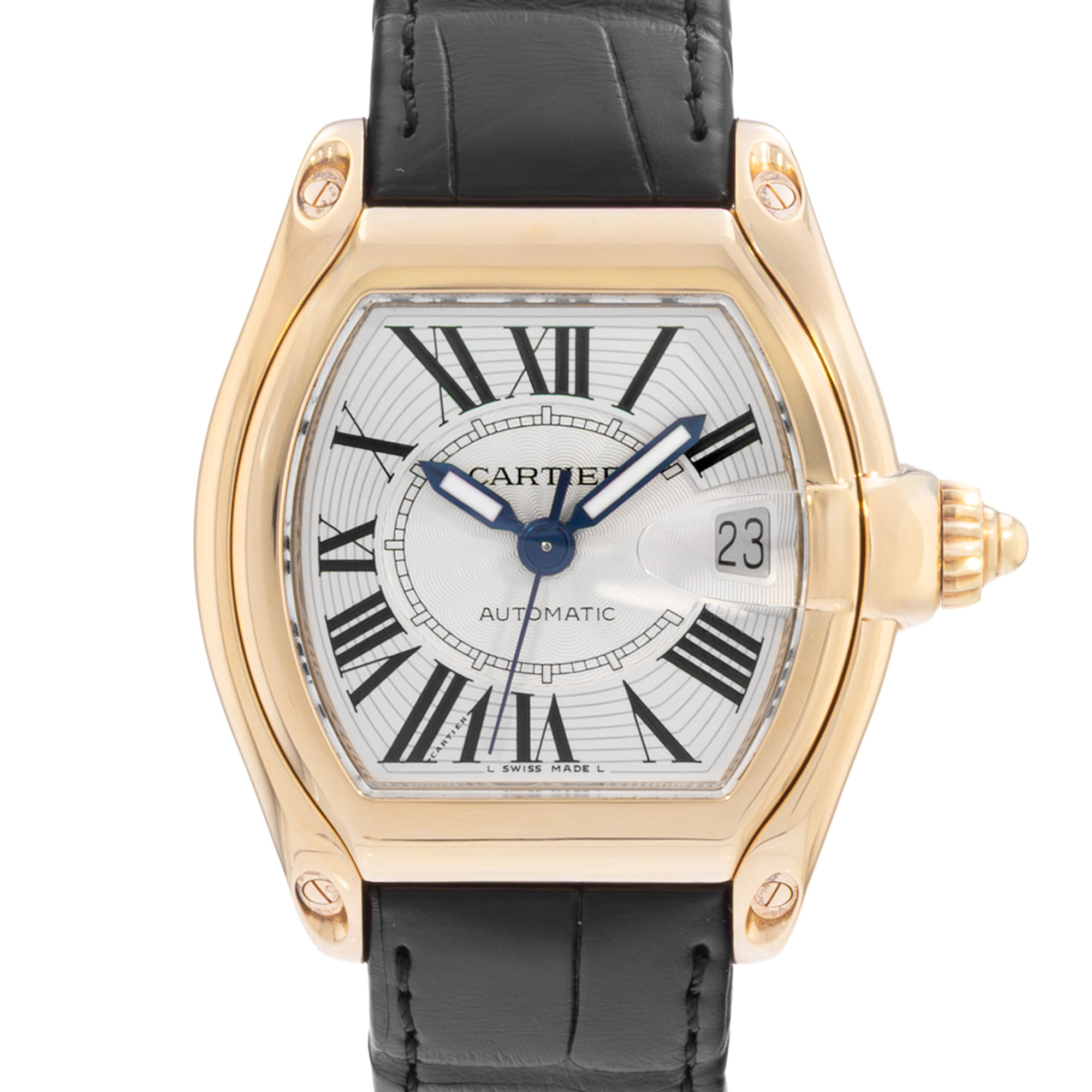 Cartier Roadster W62005V2 2524 37mm Silver Yellow Gold Mens Watch Box Papers thumbnail 1