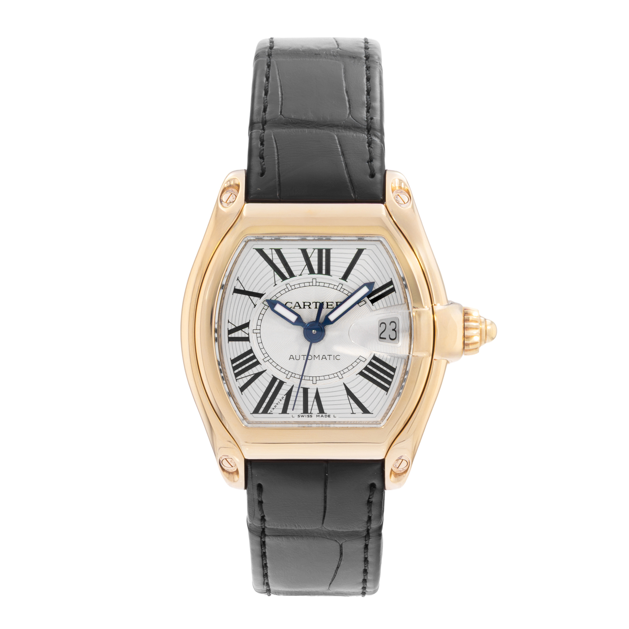 Cartier Roadster W62005V2 2524 37mm Silver Yellow Gold Mens Watch Box Papers thumbnail 2