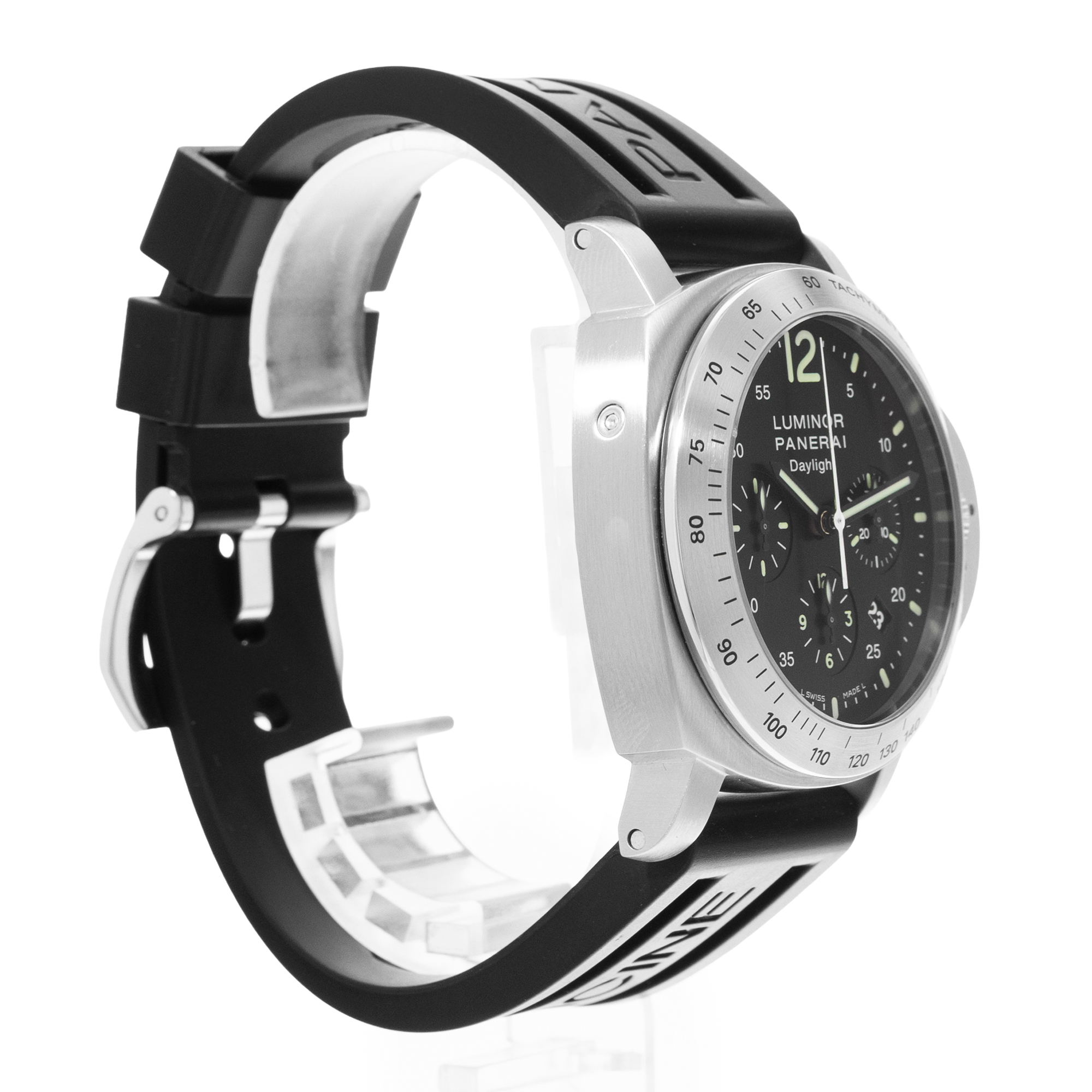 Panerai Luminor Chrono PAM00250 44mm Black Arabic Dial Steel Mens Watch thumbnail 5