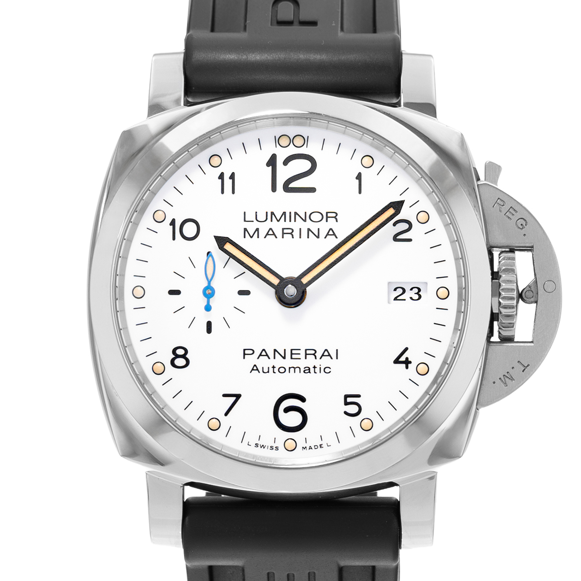 Panerai Luminor Marina PAM01523 42mm White Arabic Dial Steel Mens Watch thumbnail 1