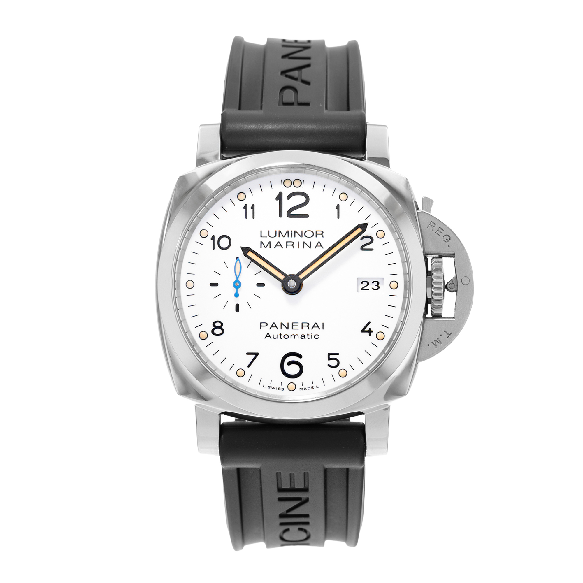 Panerai Luminor Marina PAM01523 42mm White Arabic Dial Steel Mens Watch thumbnail 2