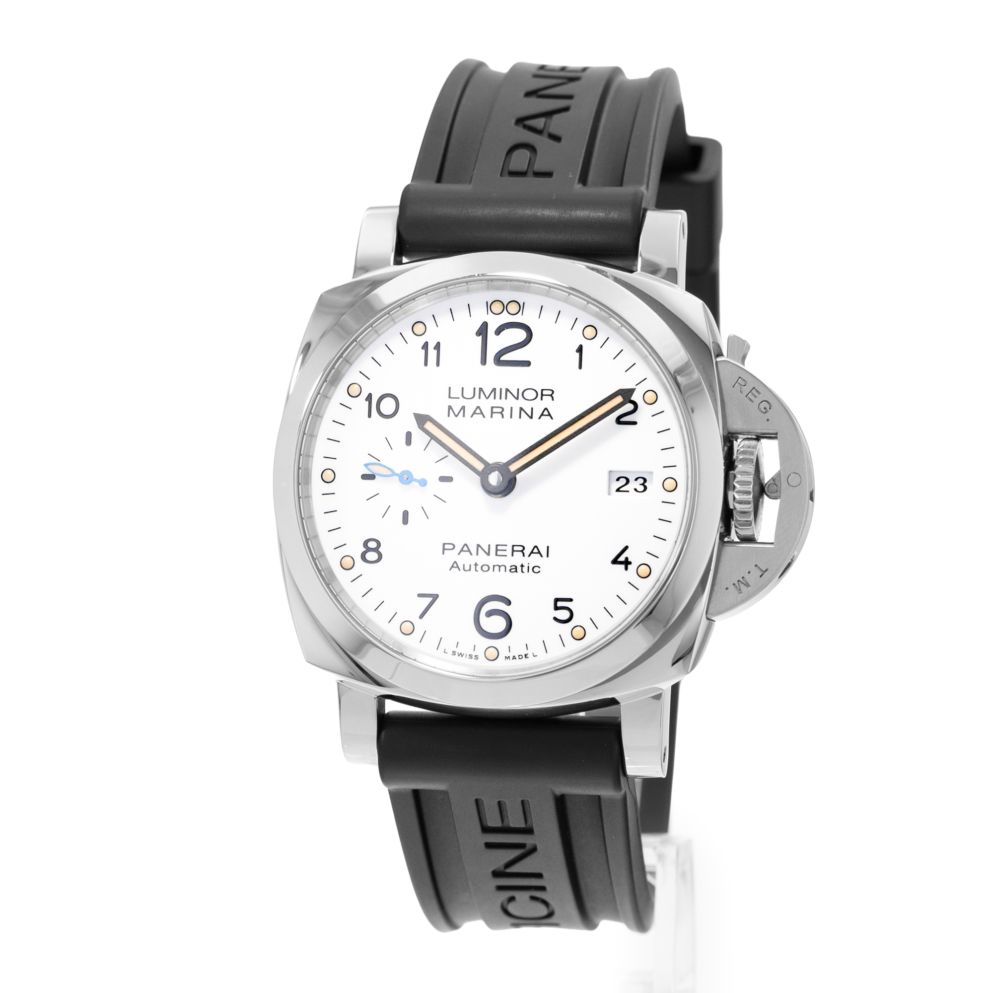 Panerai Luminor Marina PAM01523 42mm White Arabic Dial Steel Mens Watch thumbnail 3