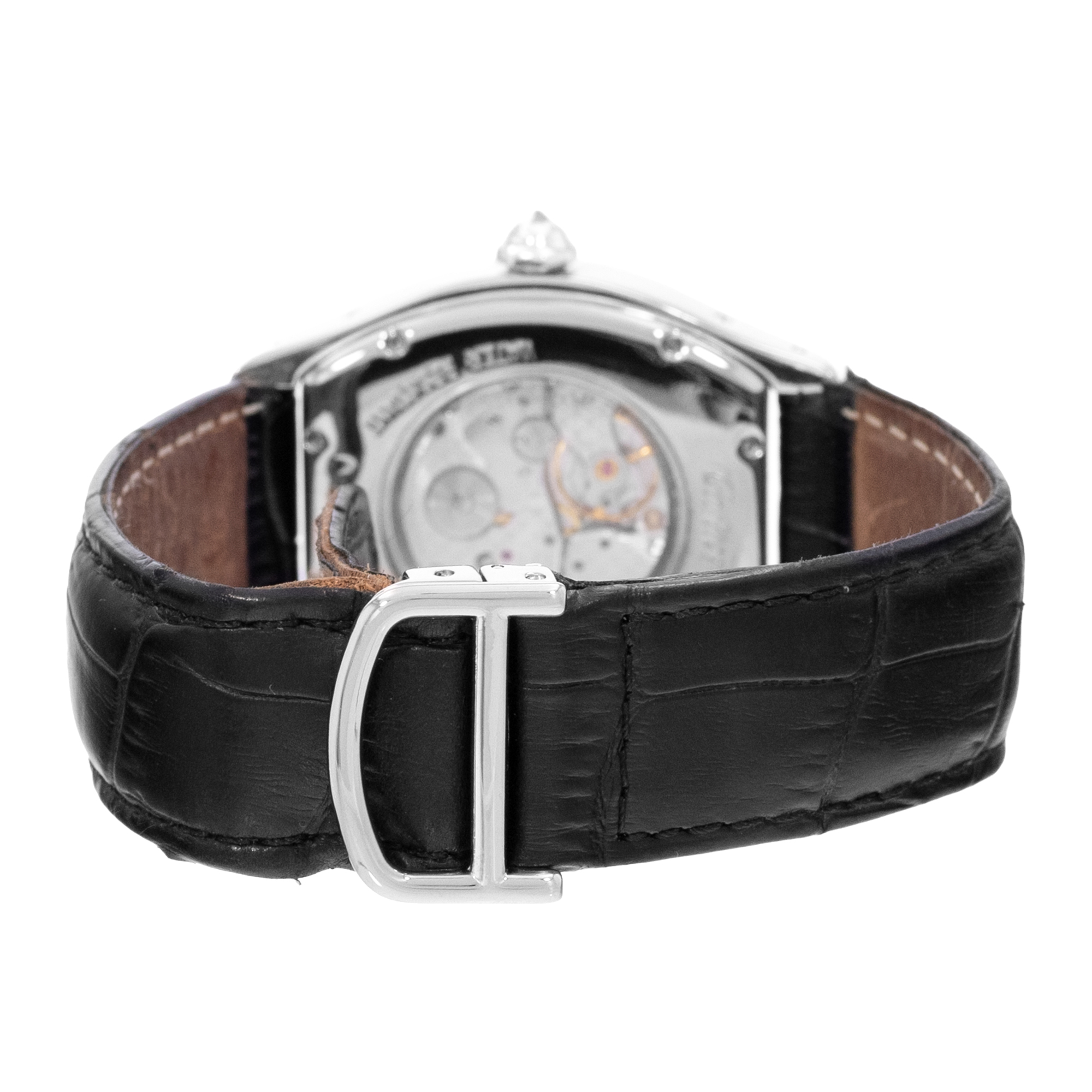 Cartier Tortue WA503851 2497 35mm Large Silver White Gold Diamonds Mens Watch thumbnail 7