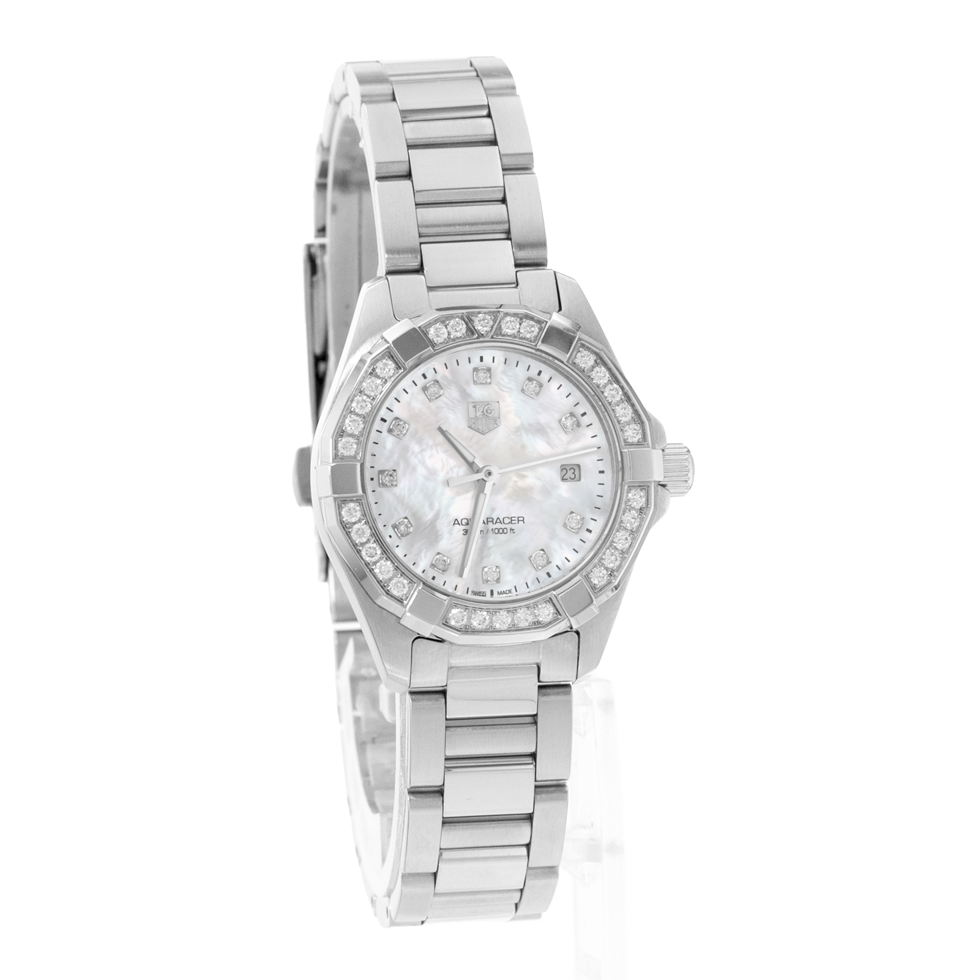 Tag Heuer Aquaracer Lady WAY1414.BA0920 Factory Diamond MOP Steel Watch 2015 thumbnail 7