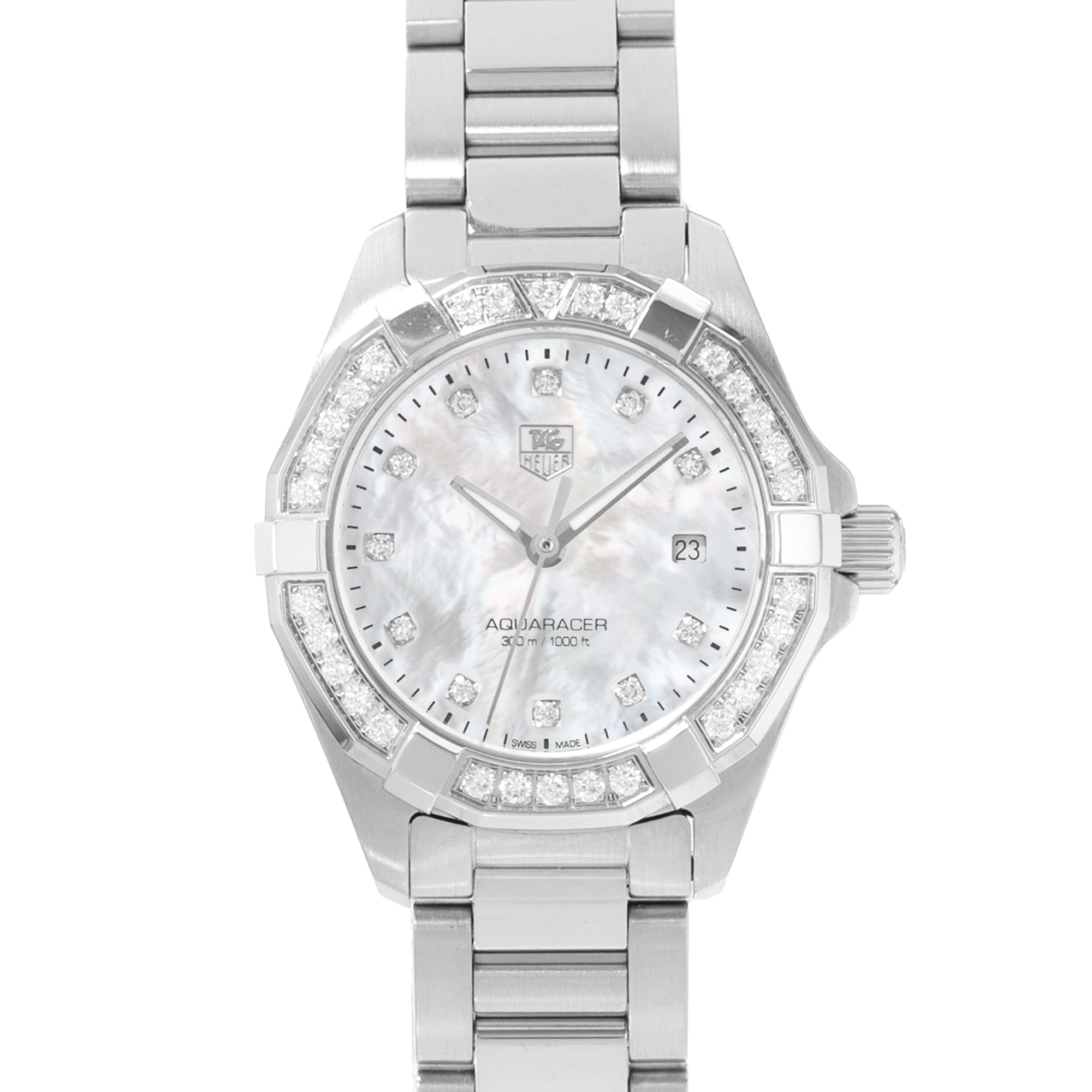 Tag Heuer Aquaracer Lady WAY1414.BA0920 Factory Diamond MOP Steel Watch 2015 thumbnail 1