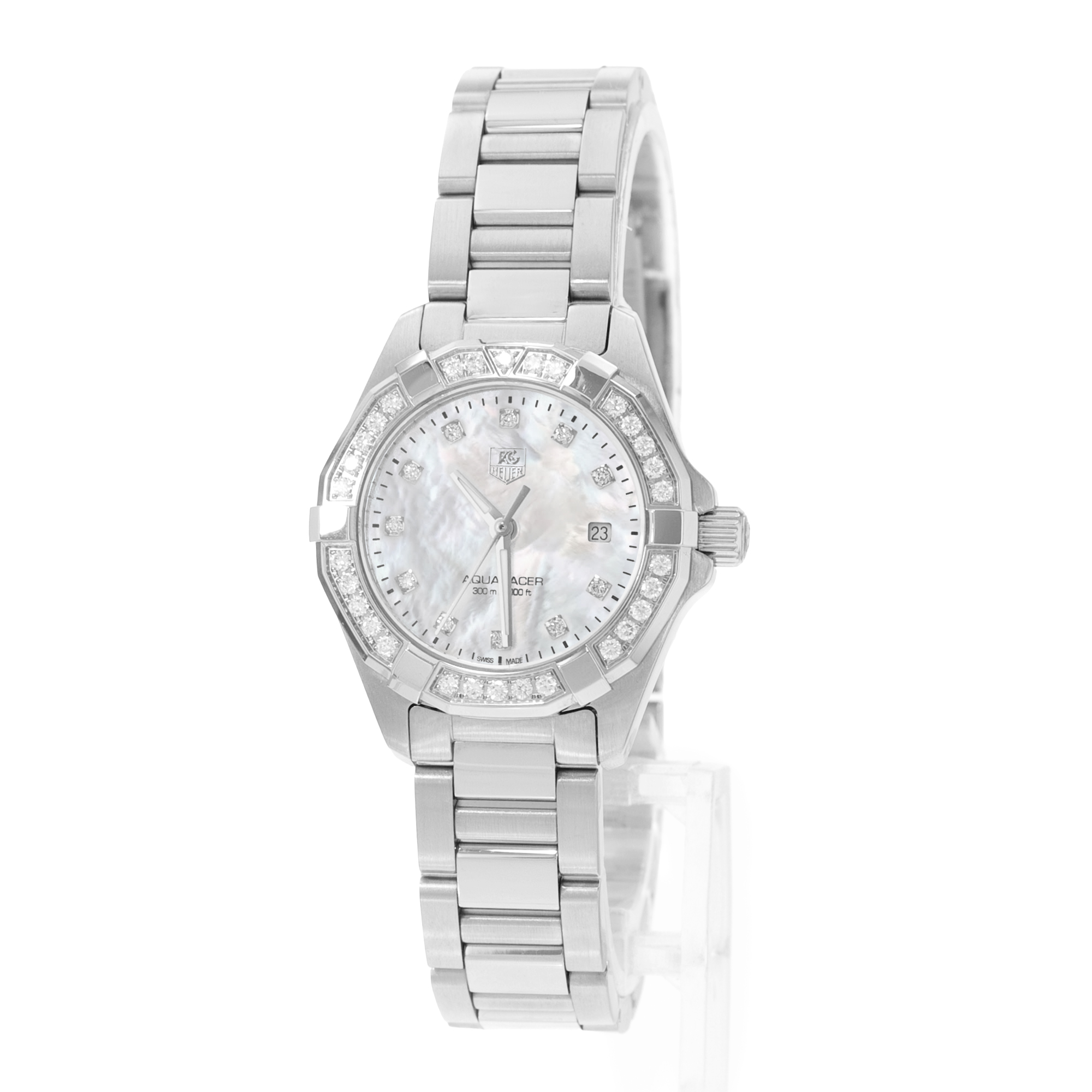 Tag Heuer Aquaracer Lady WAY1414.BA0920 Factory Diamond MOP Steel Watch 2015 thumbnail 4