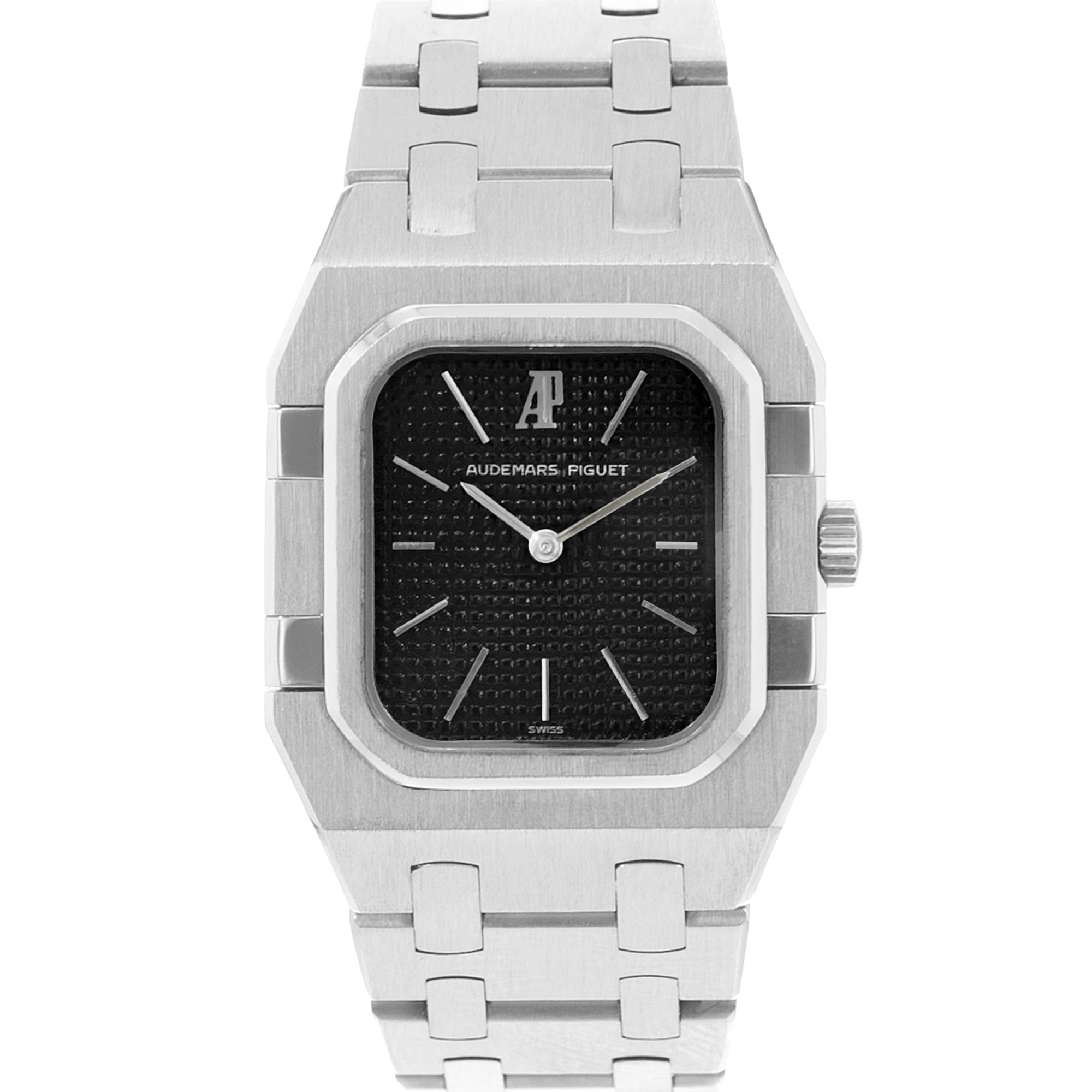 Audemars Piguet Royal Oak 66010ST 25mm Black Steel Quartz Ladies Watch thumbnail 1