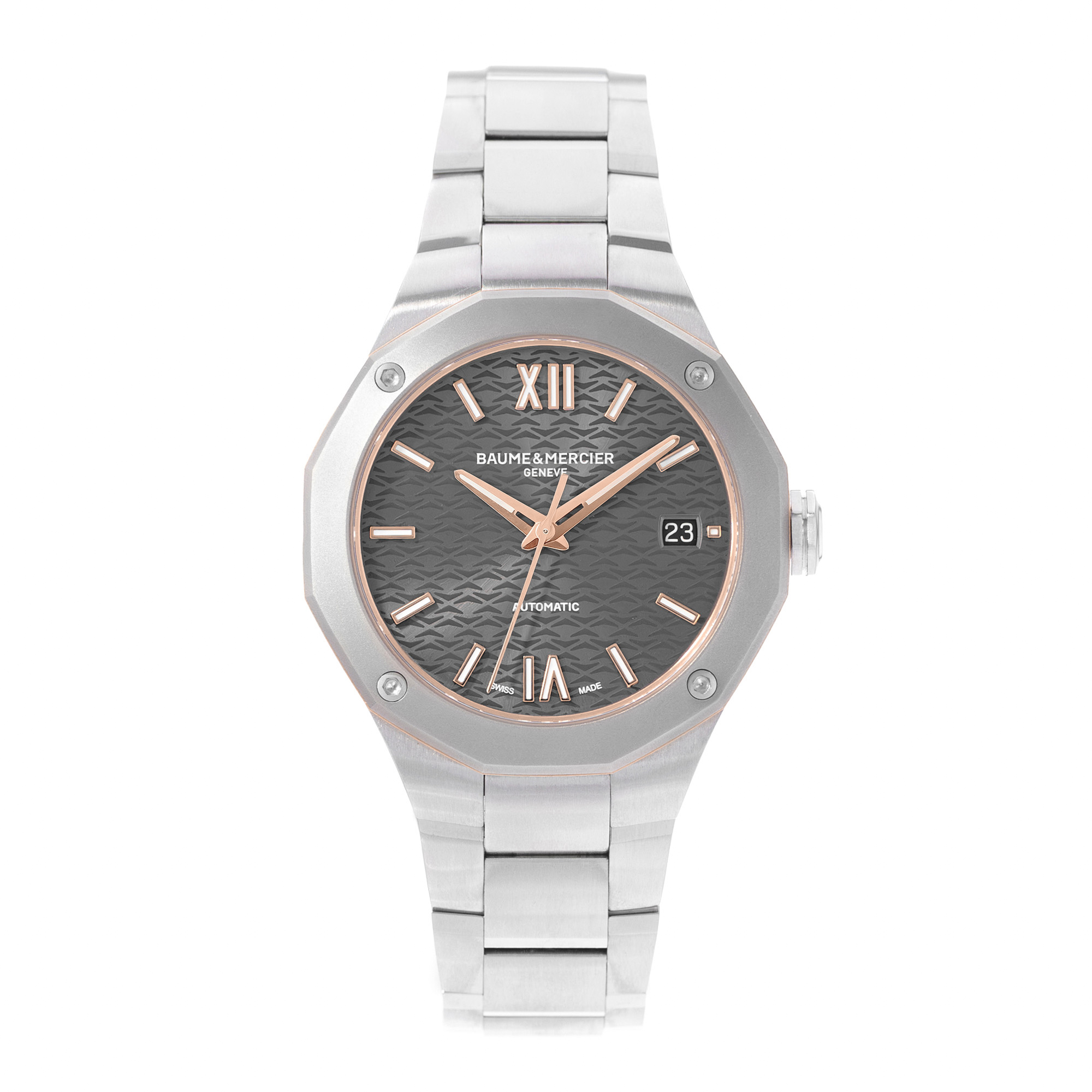 Baume & Mercier Riviera M0A10661 36mm Grey Roman Dial Steel Mens Watch Box Card thumbnail 2