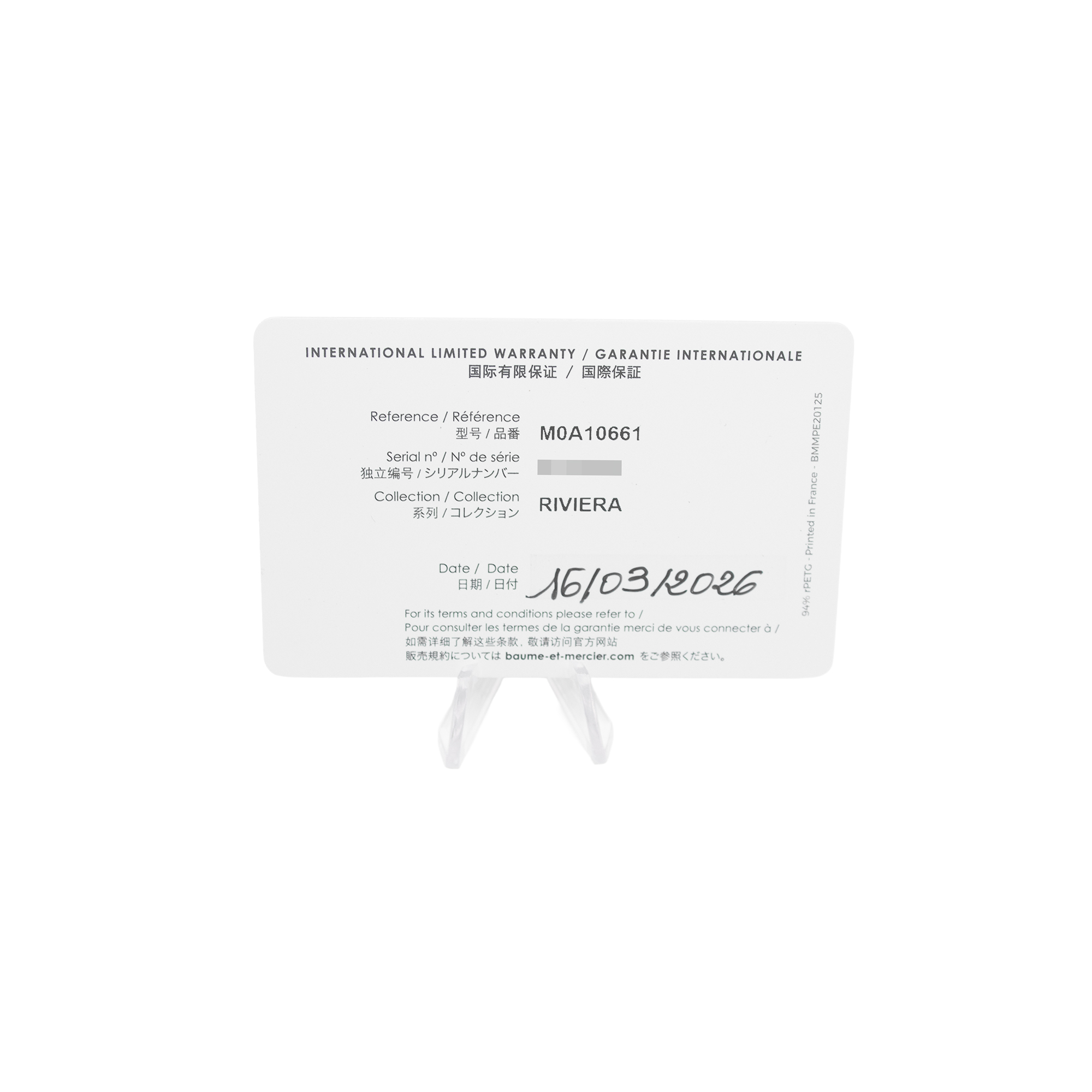 Baume & Mercier Riviera M0A10661 36mm Grey Roman Dial Steel Mens Watch Box Card thumbnail 3
